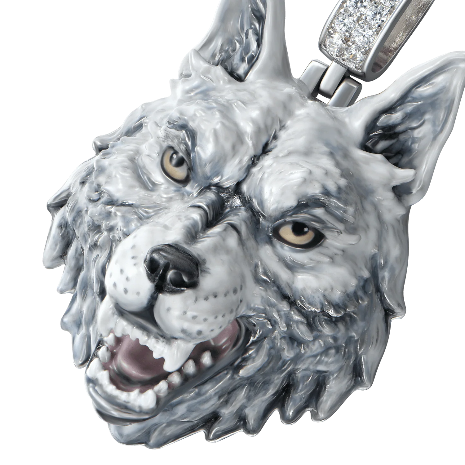 Fearless Wolf Enamel Miniature Pendant - Image 5