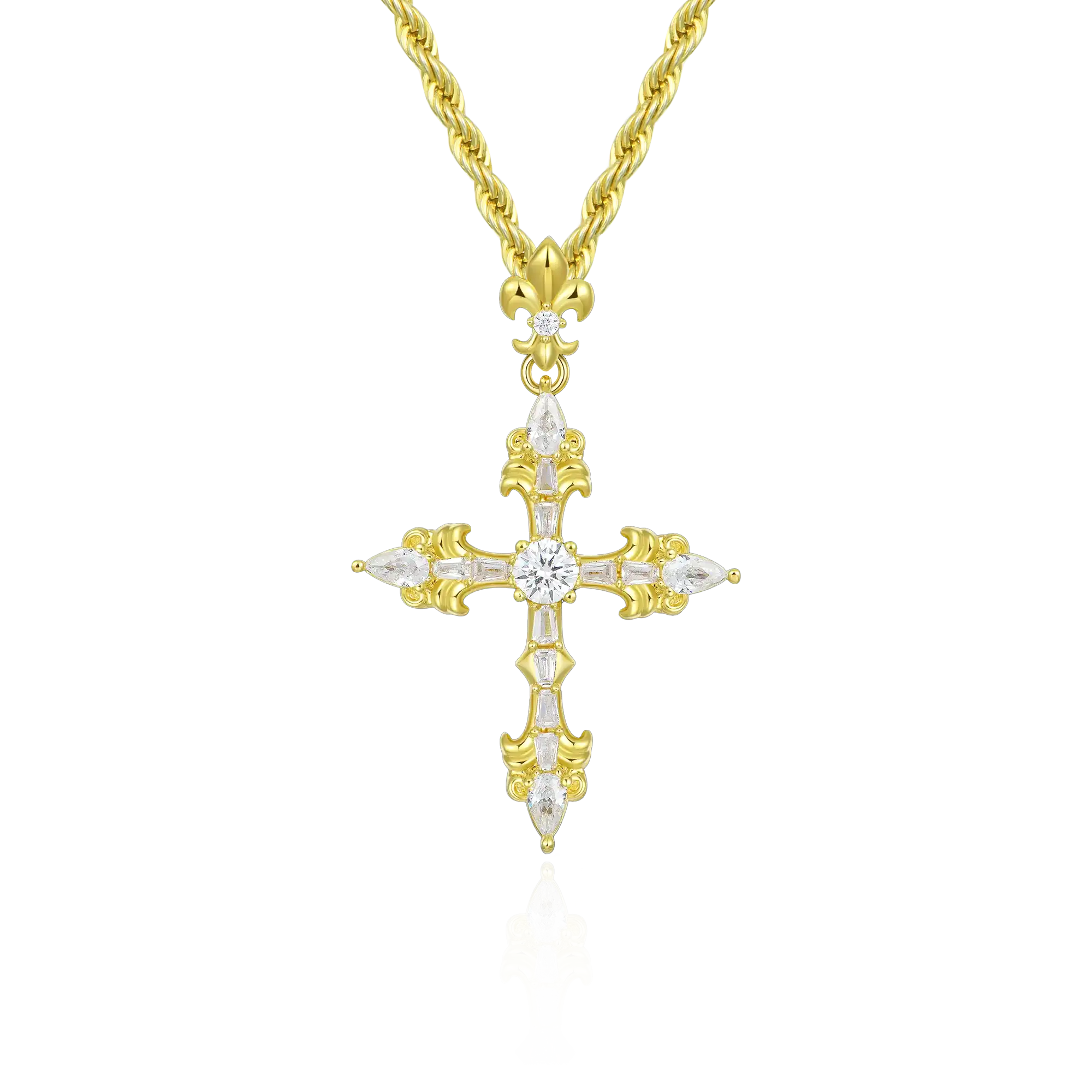 Fleur De Lis Cross Pendant - Image 4