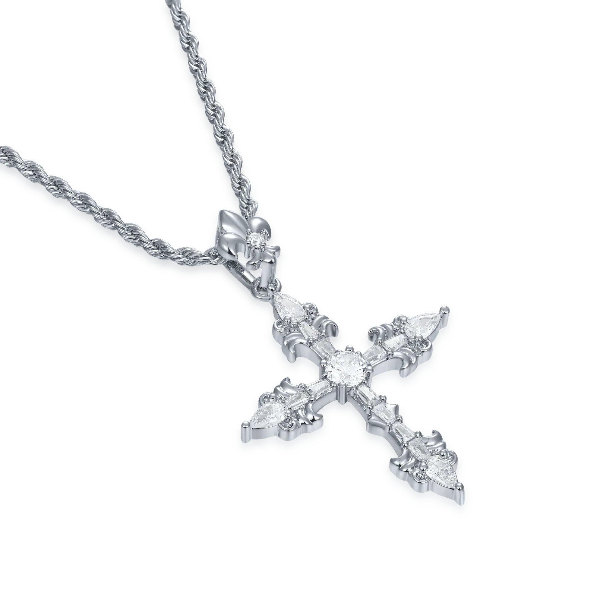 Fleur De Lis Cross Pendant - Image 4