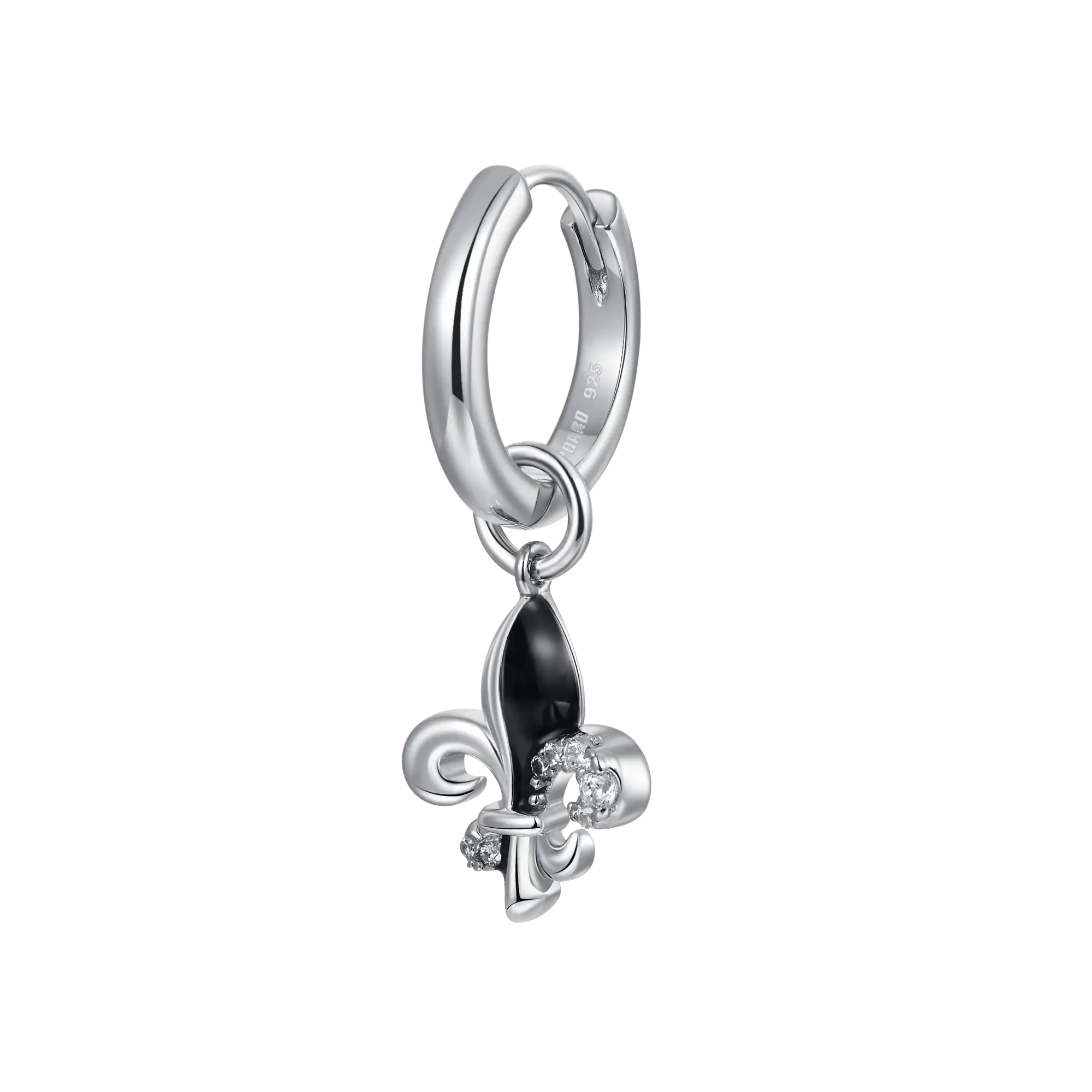 S925 Knight Fleur de lis Dangly Earrings - Pair - Image 3