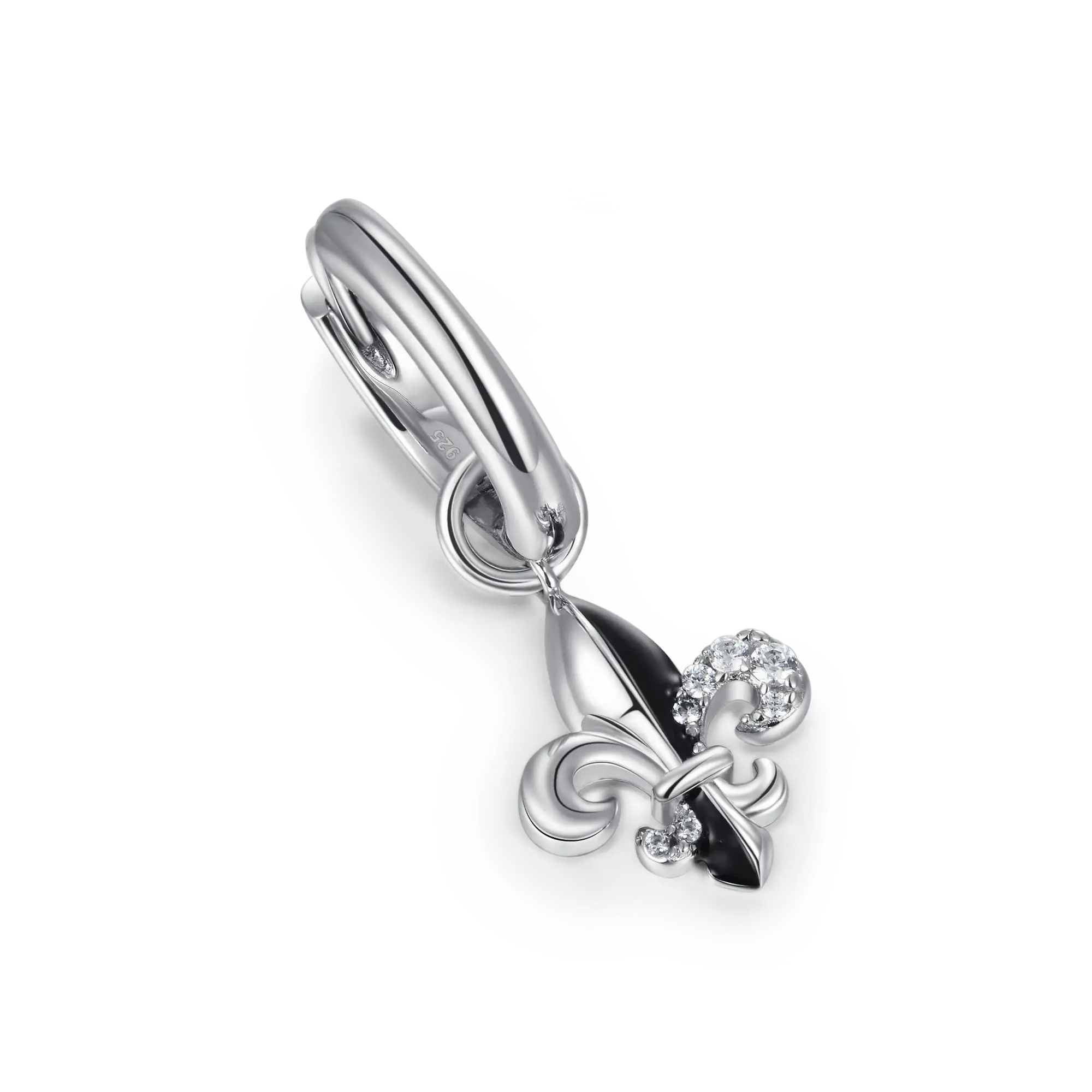 S925 Knight Fleur de lis Dangly Earrings - Pair - Image 4