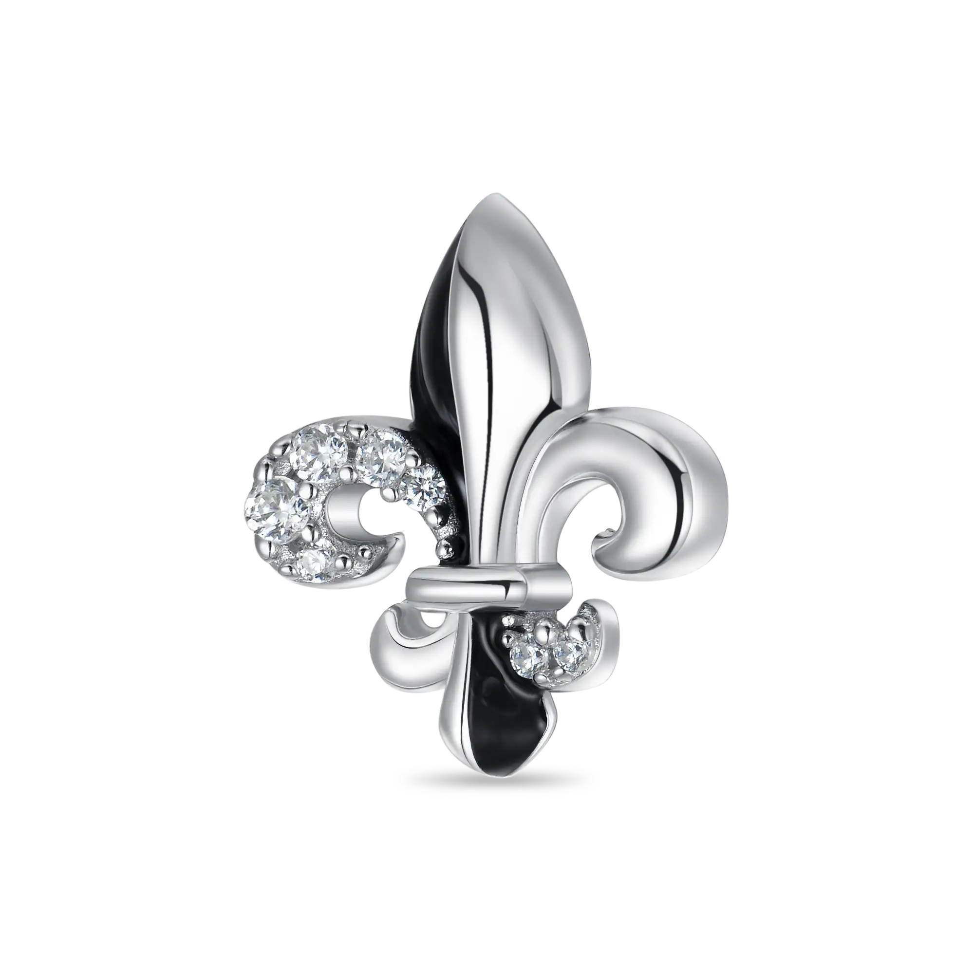 S925 Knight Fleur de lis Stud Earrings - Pair - Image 3