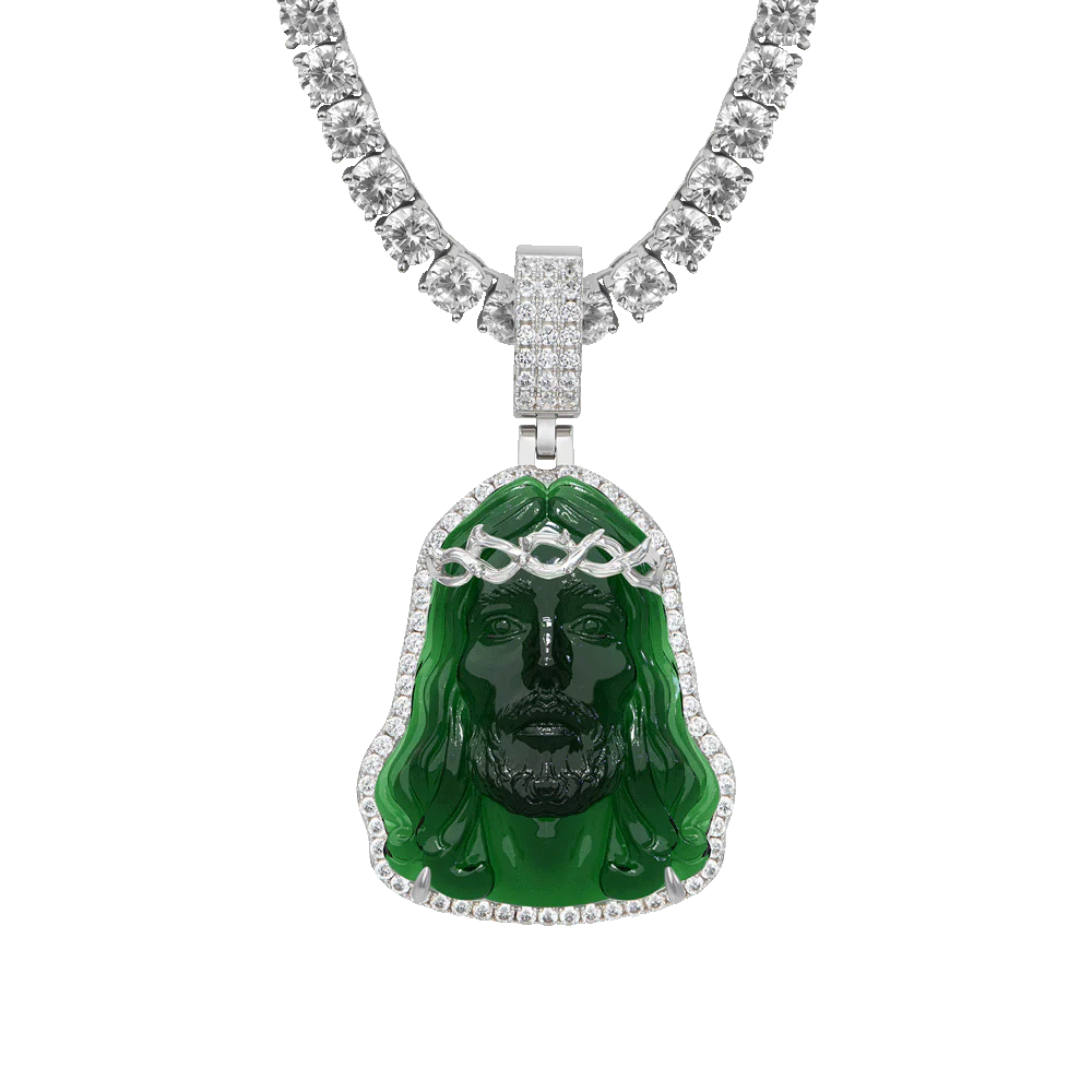 Arcenciel Gospel Forest Green Jesus Pendant - Image 6