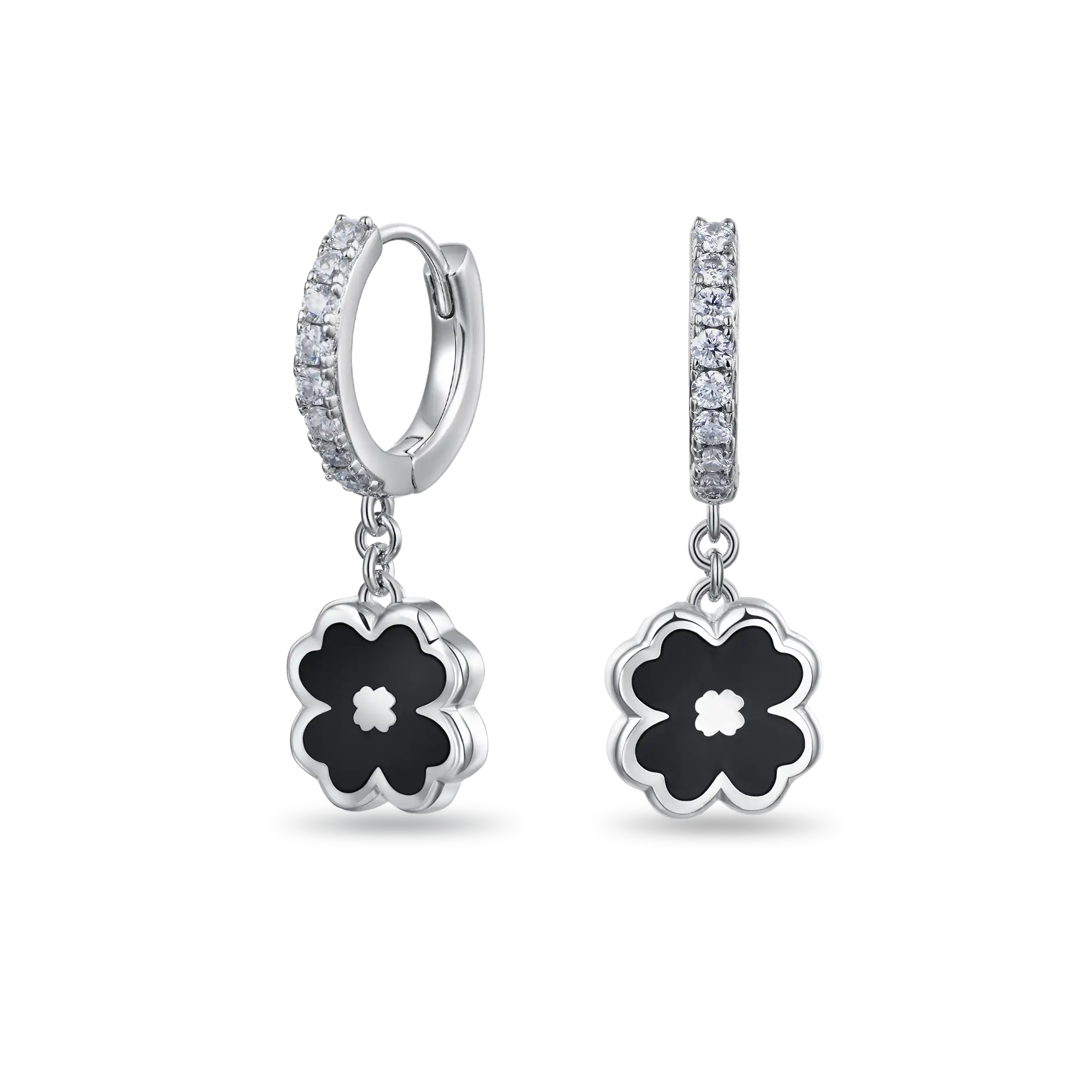Moissanite S925 Four-leaf Clover Dangly Earring