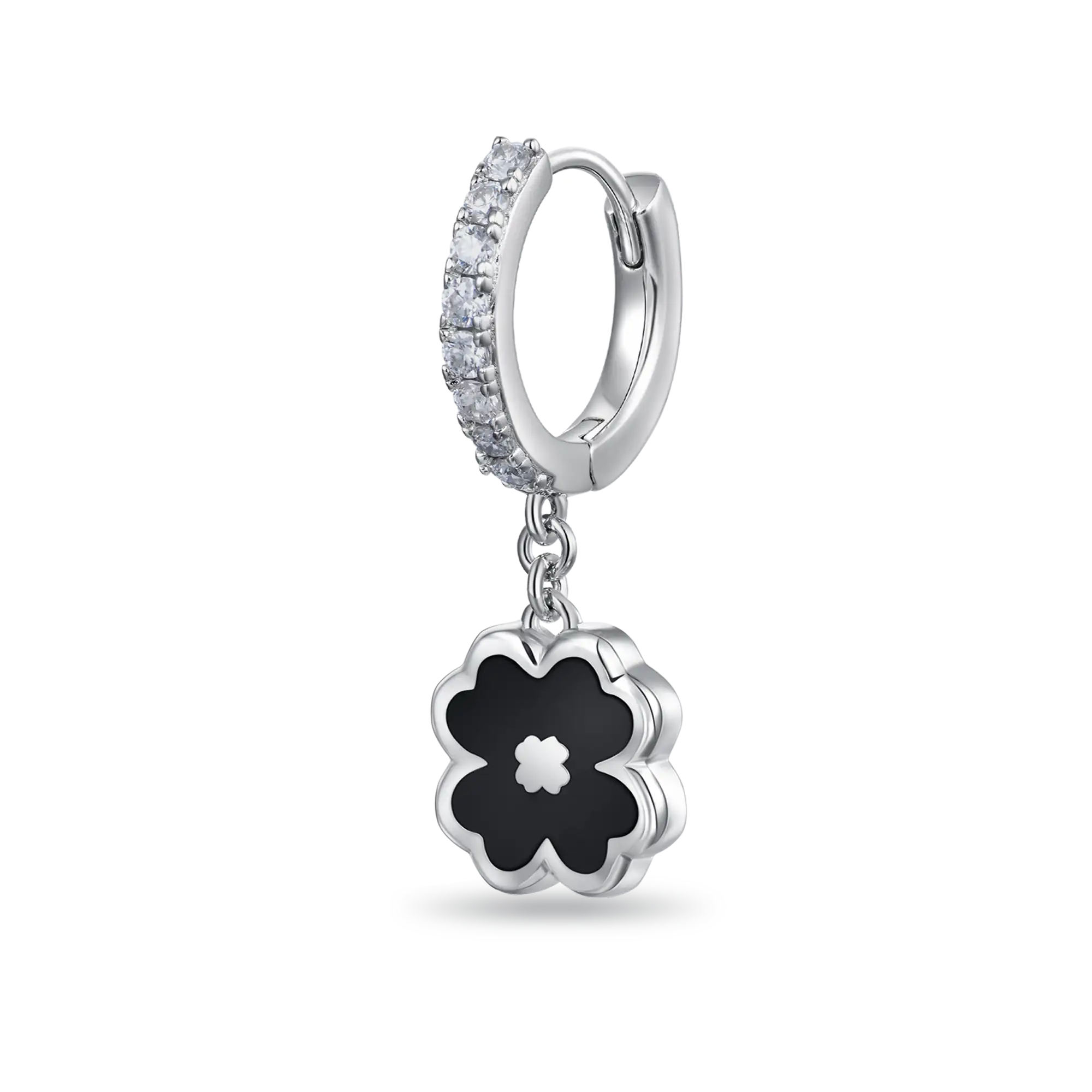 Moissanite S925 Four-leaf Clover Dangly Earring - Image 5