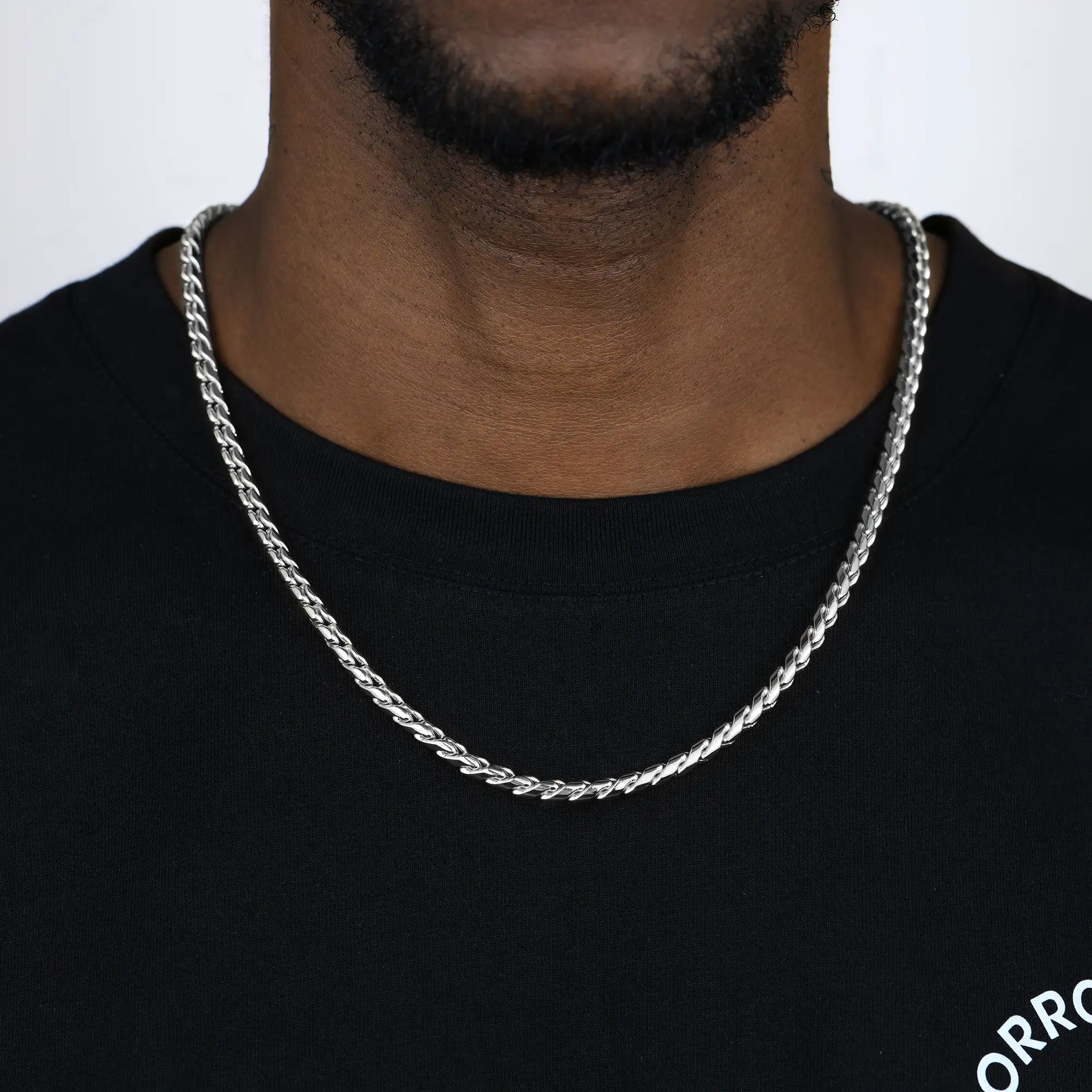 4.5mm Franco Chain - White Gold - Image 2