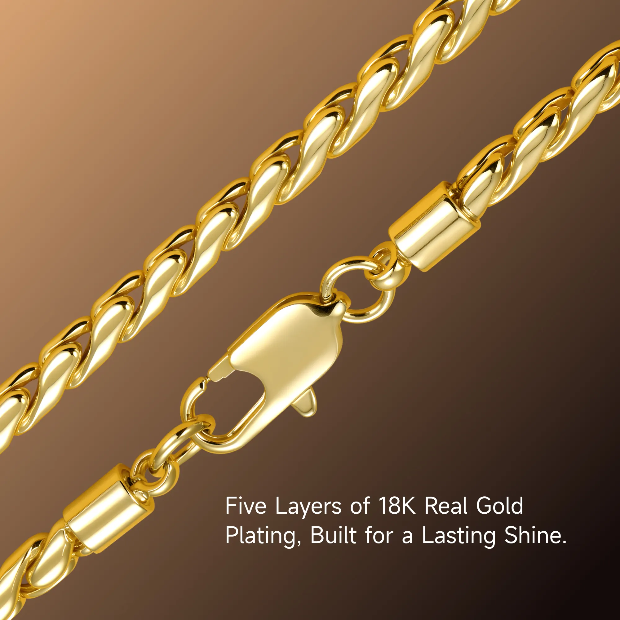 4.5mm Franco Chain - Yellow Gold - Image 4