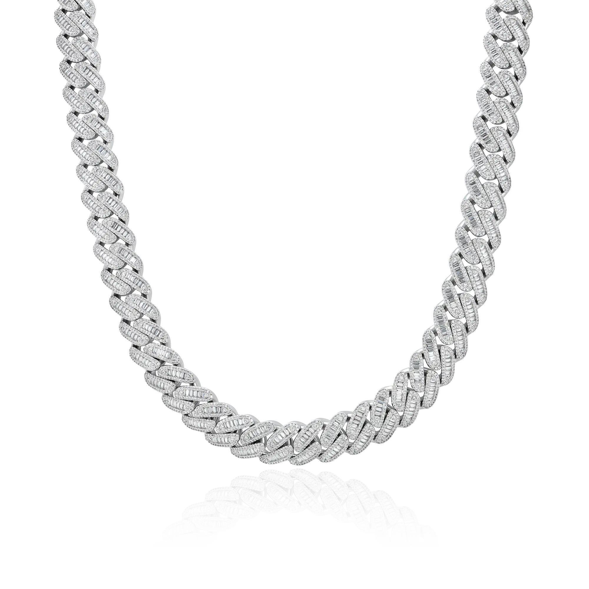 Halo Baguette Cut Cuban Link Chain - Image 6