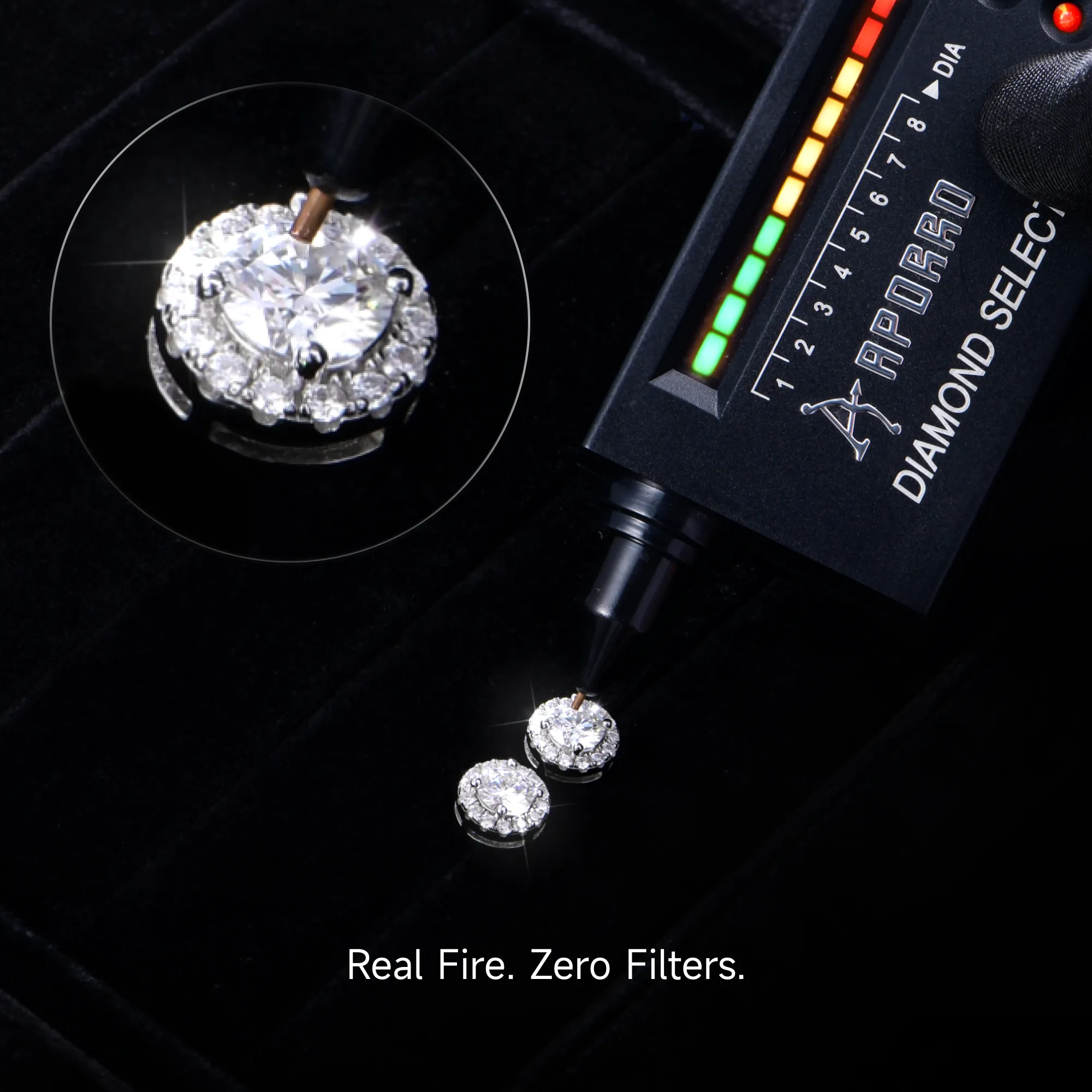 Moissanite S925 Halo Round Cut Stud Earring - Image 7