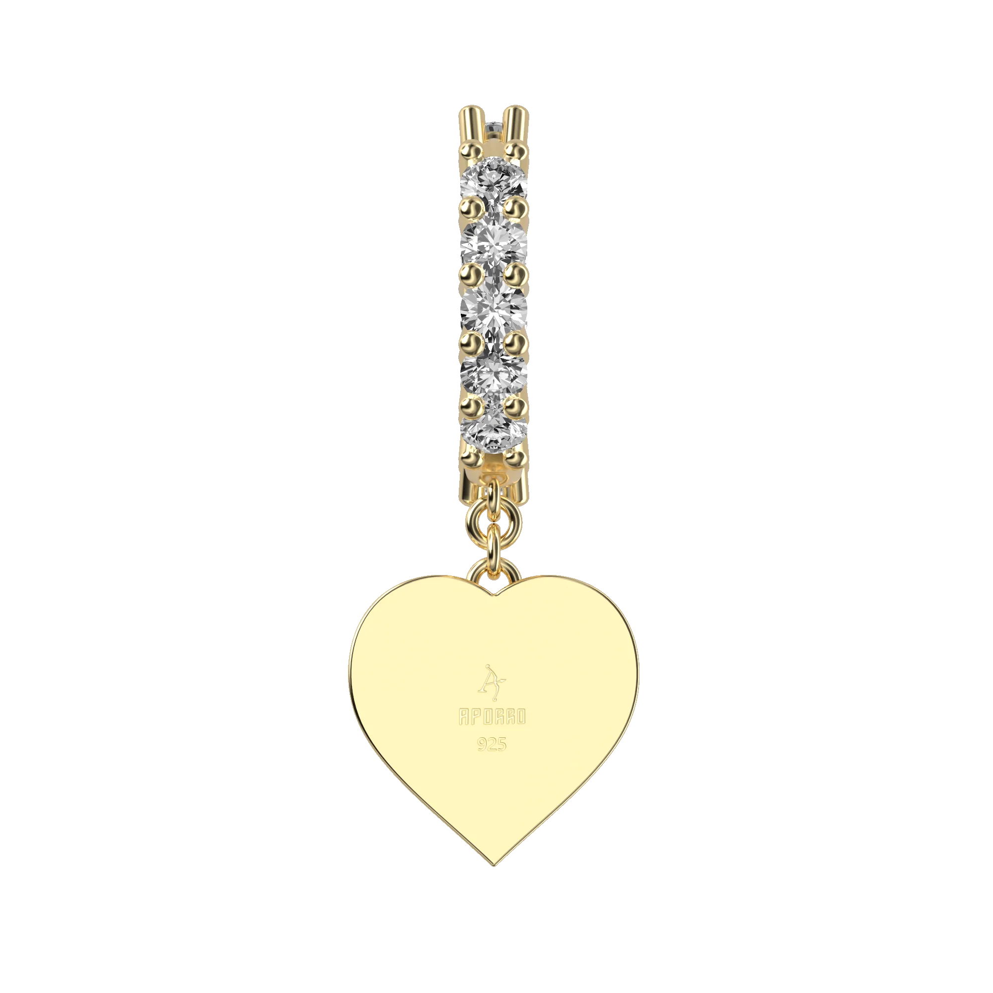 S925 Heart Baguette Mix Halo Dangly Earrings - Pair - Image 9