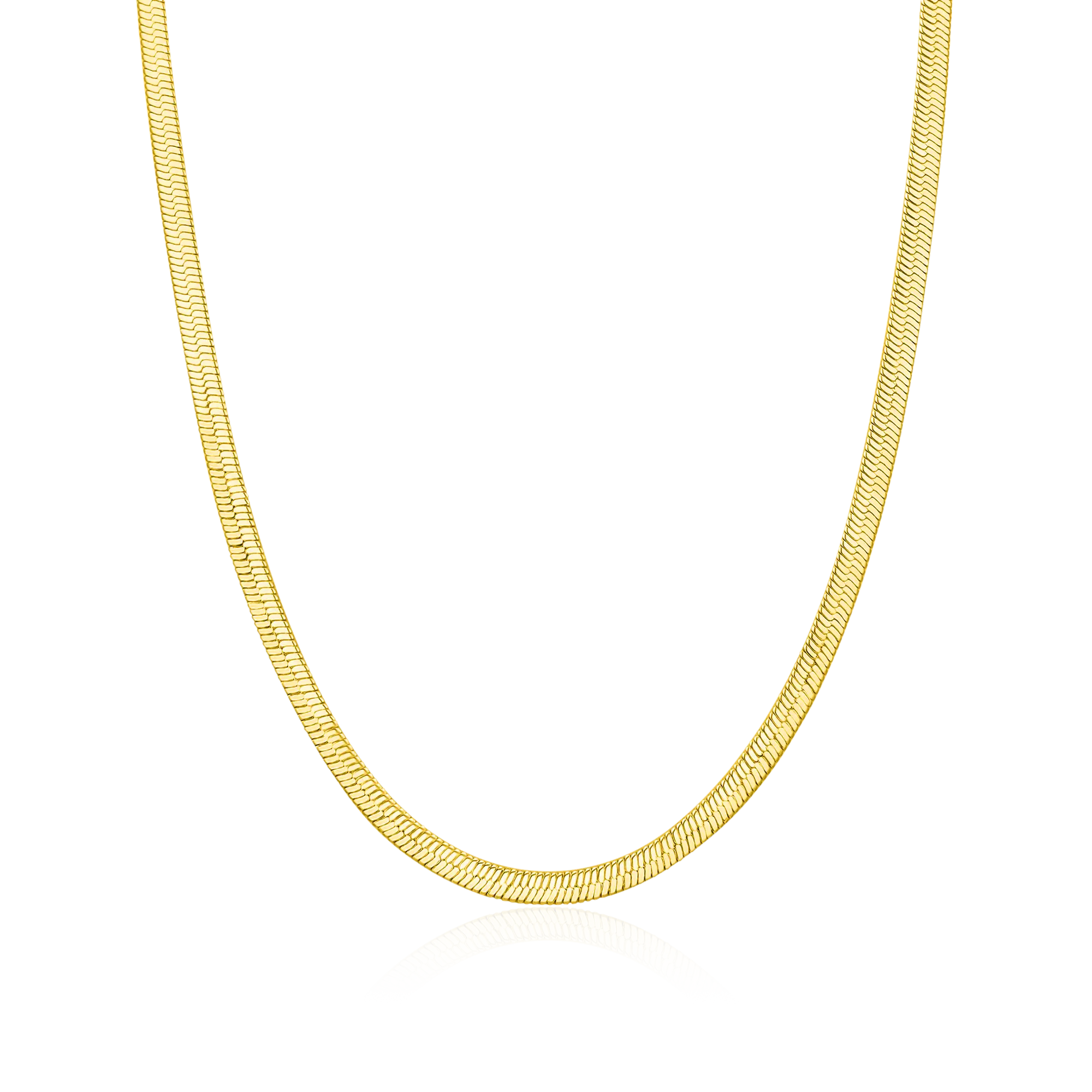 3mm Herringbone Chain - Yellow Gold