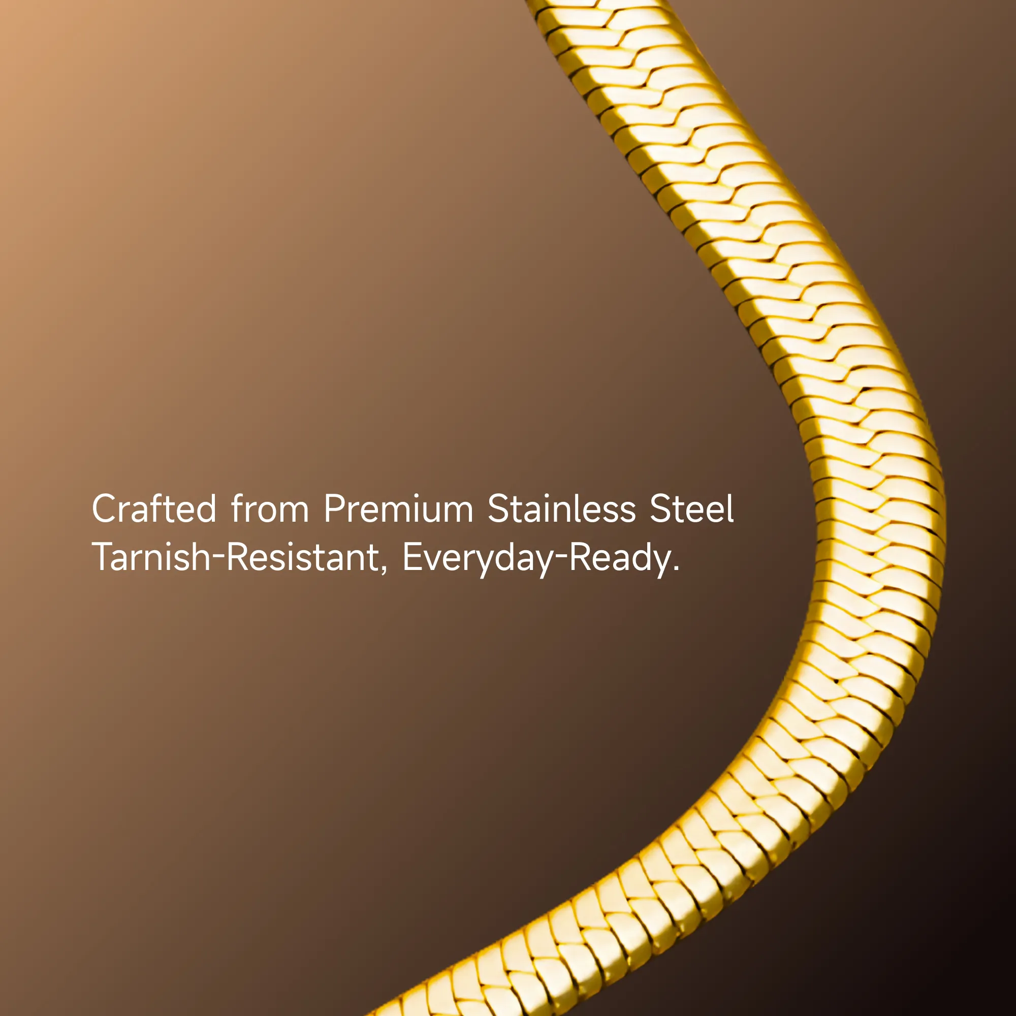 3mm Herringbone Chain - Yellow Gold - Image 3