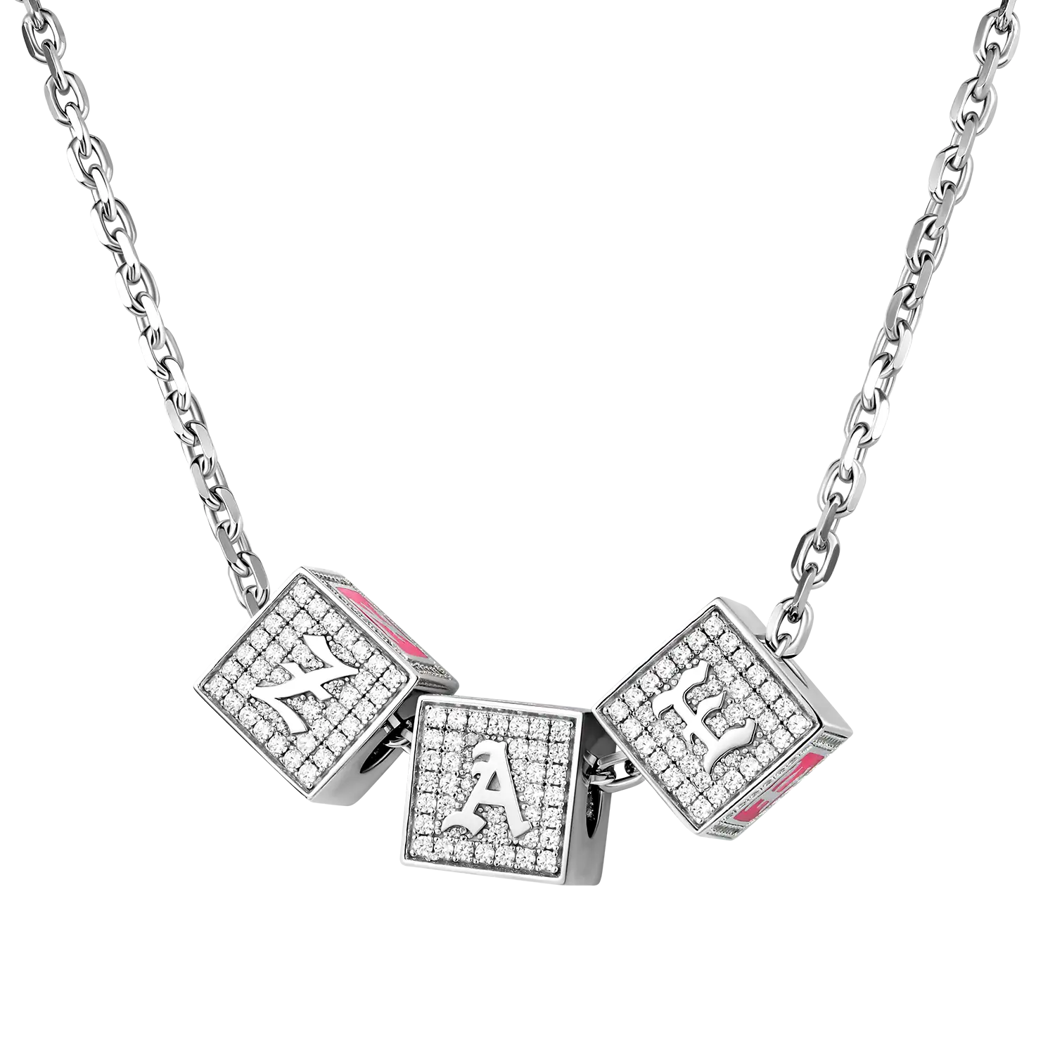 Custom Iced Moissanite 3D Enamel Dice Pendant - Image 4