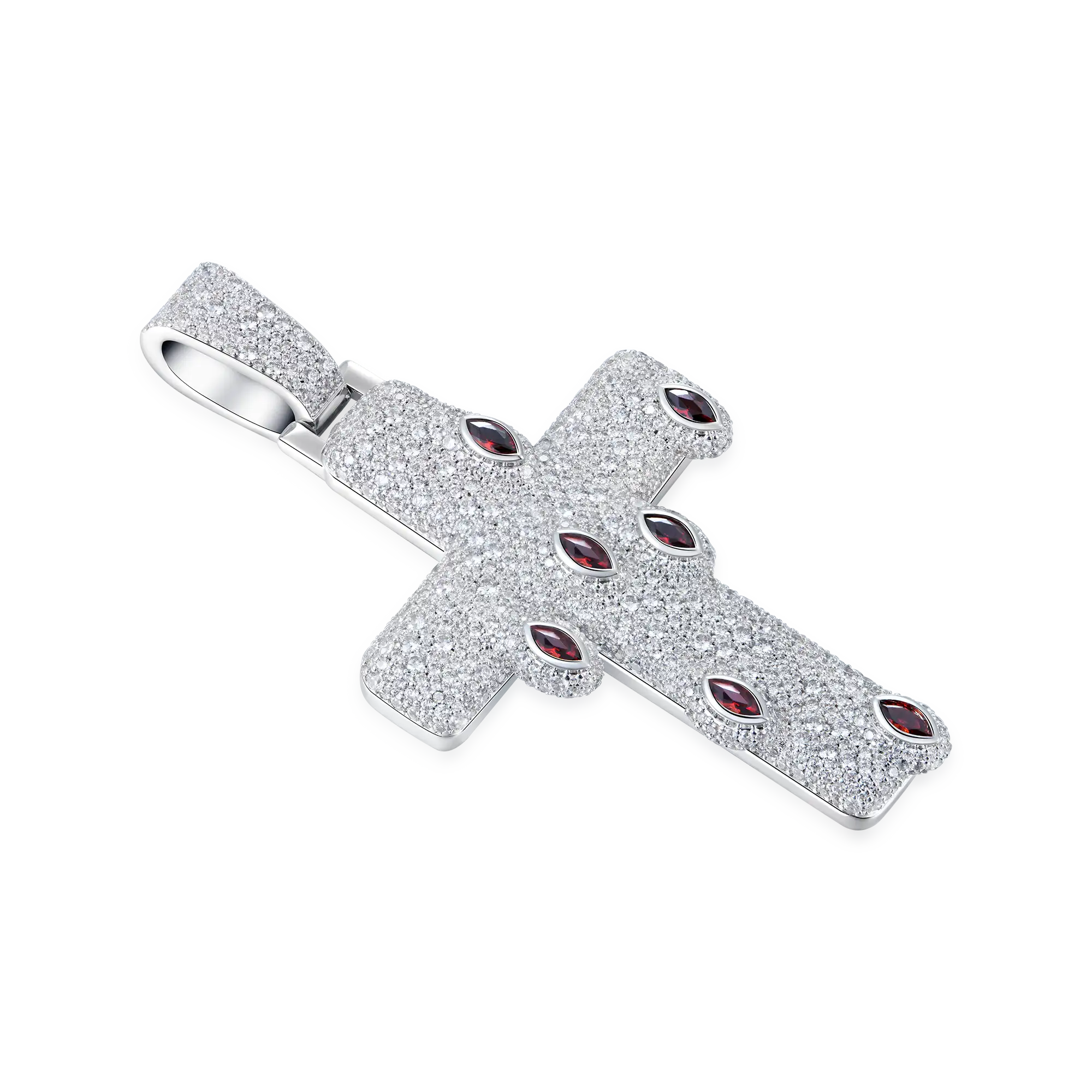 Iced Crimson Tears Cross Pendant - Image 3