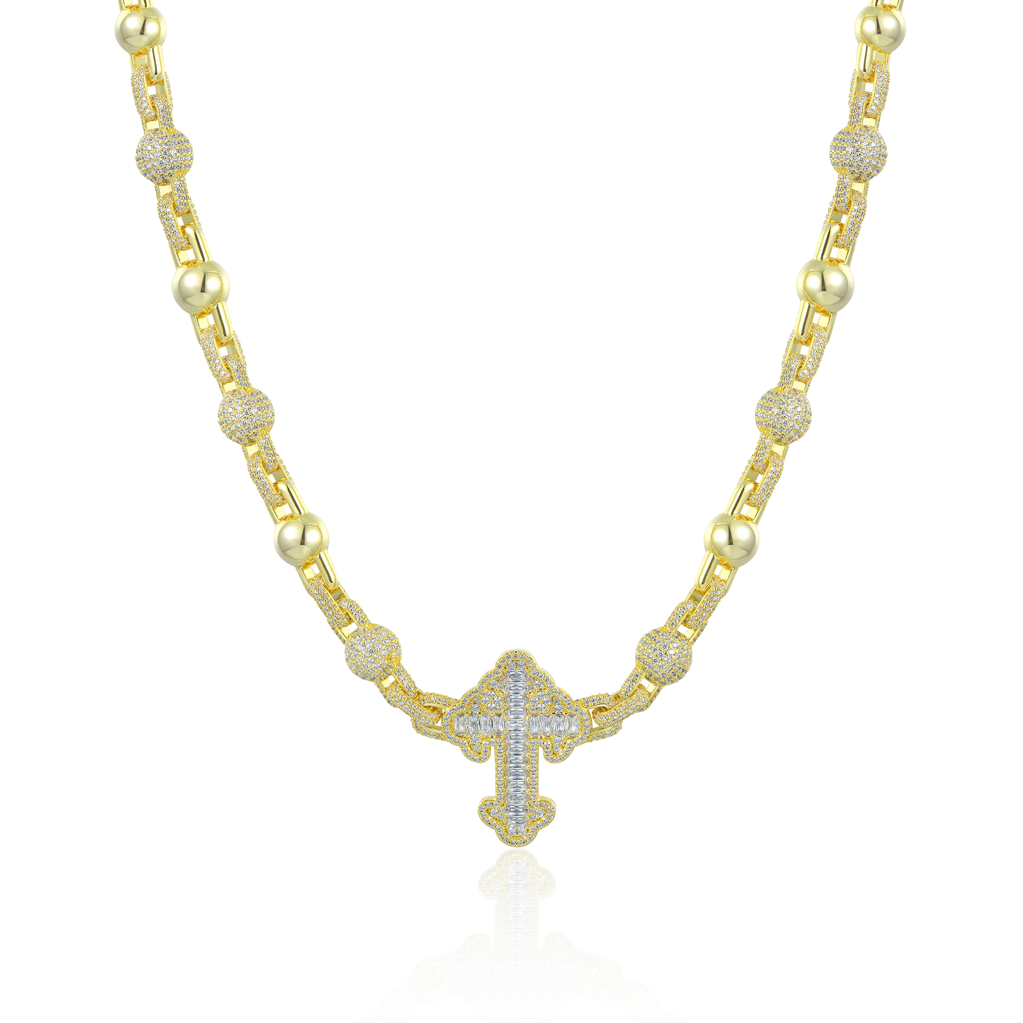 Iced Cross Ball Chain
