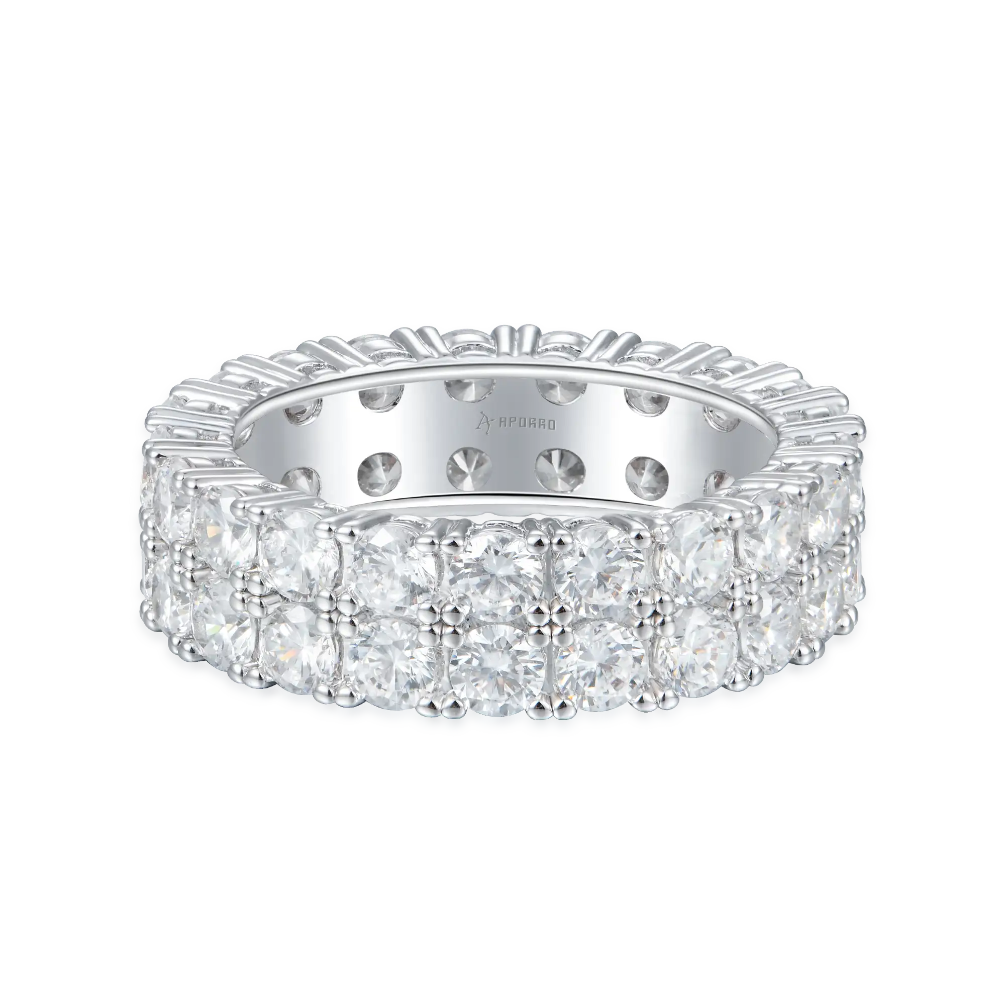 Iced Double Row Tennis Ring - 6mm - Image 3
