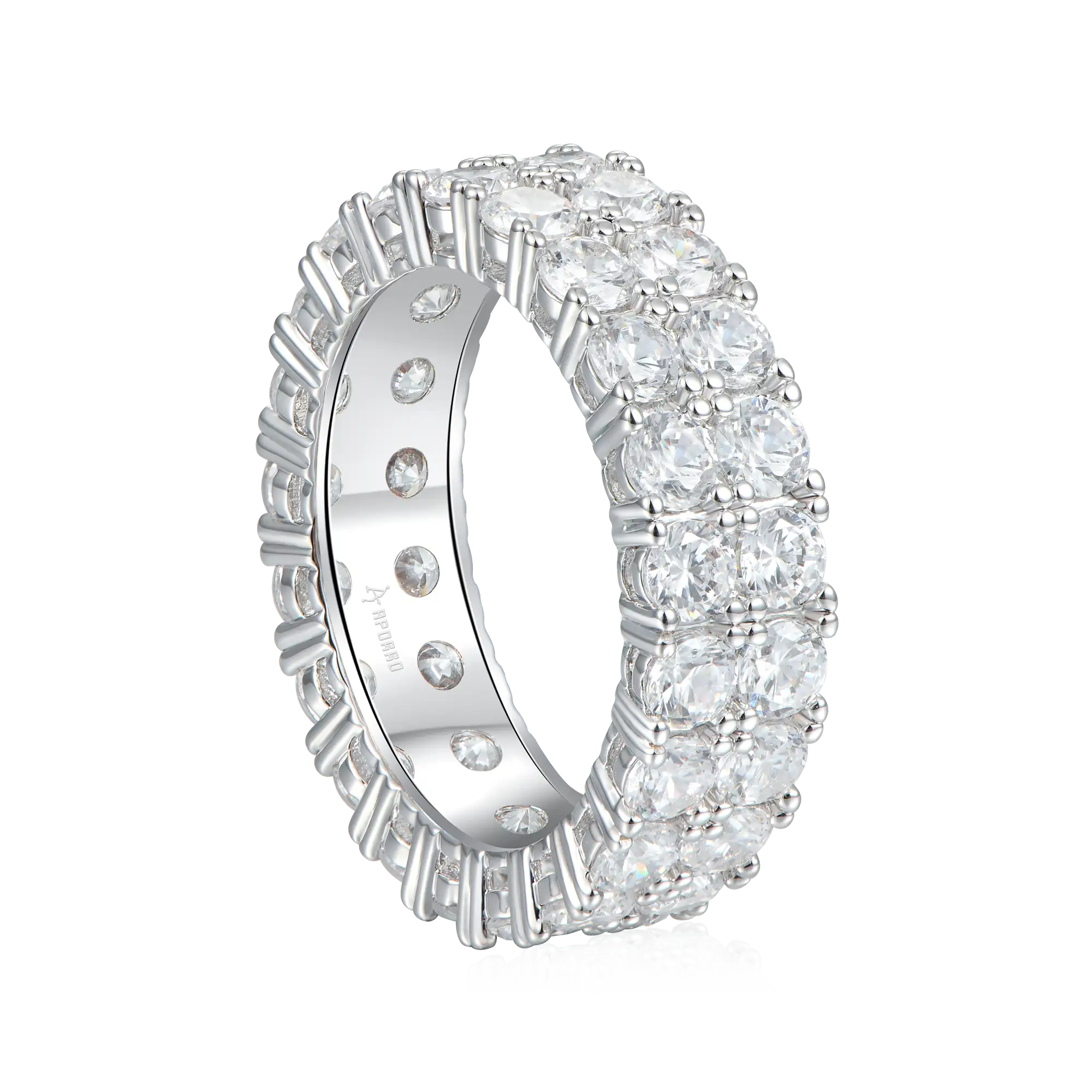 Iced Double Row Tennis Ring - 6mm - Image 4