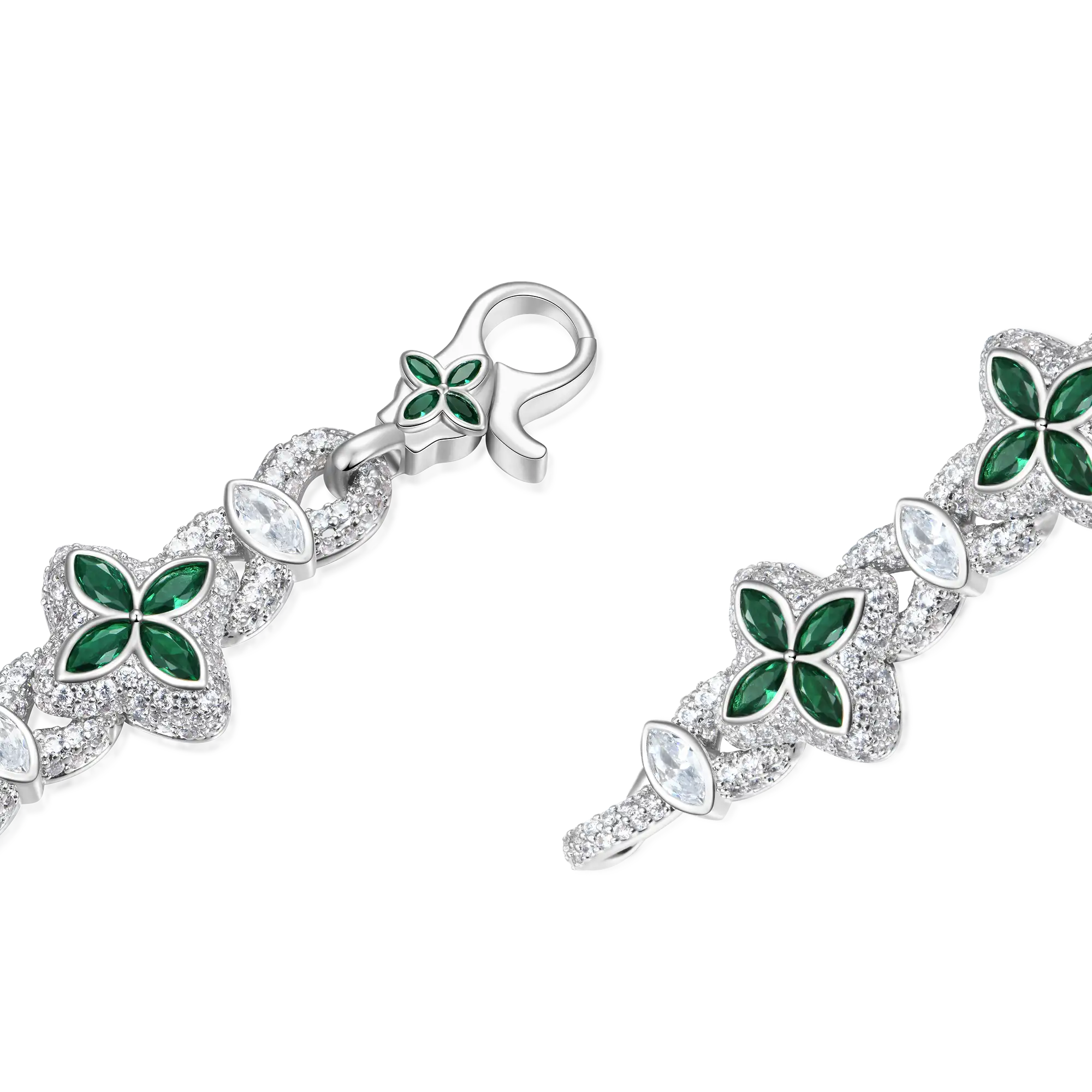Iced Luminous Clover Necklace & Wallet Chain - Image 8