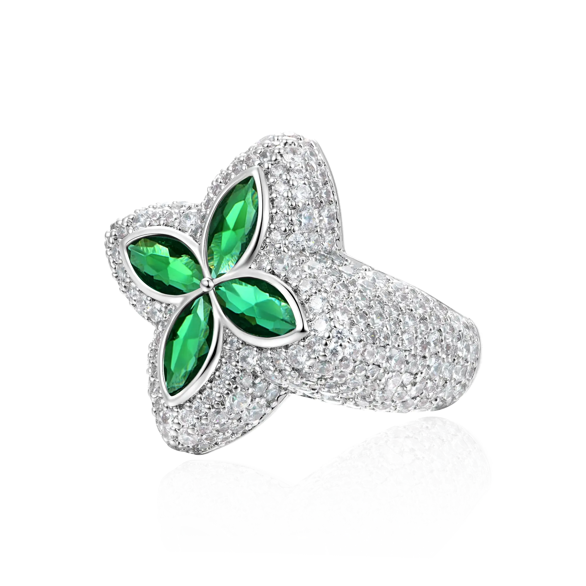 Iced Luminous Clover Ring - Image 5