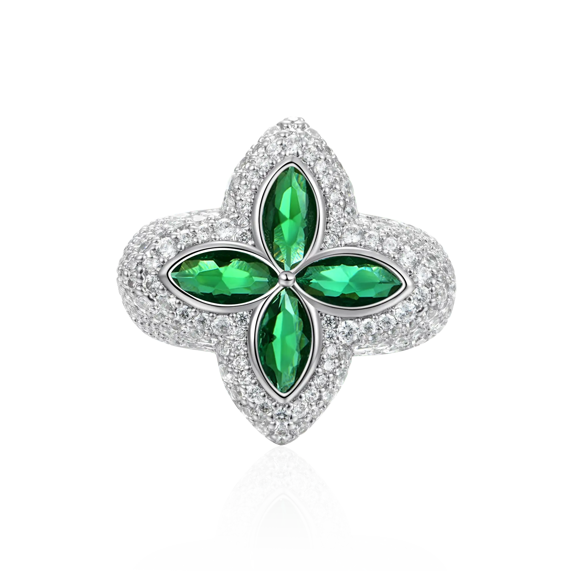 Iced Luminous Clover Ring - Image 6