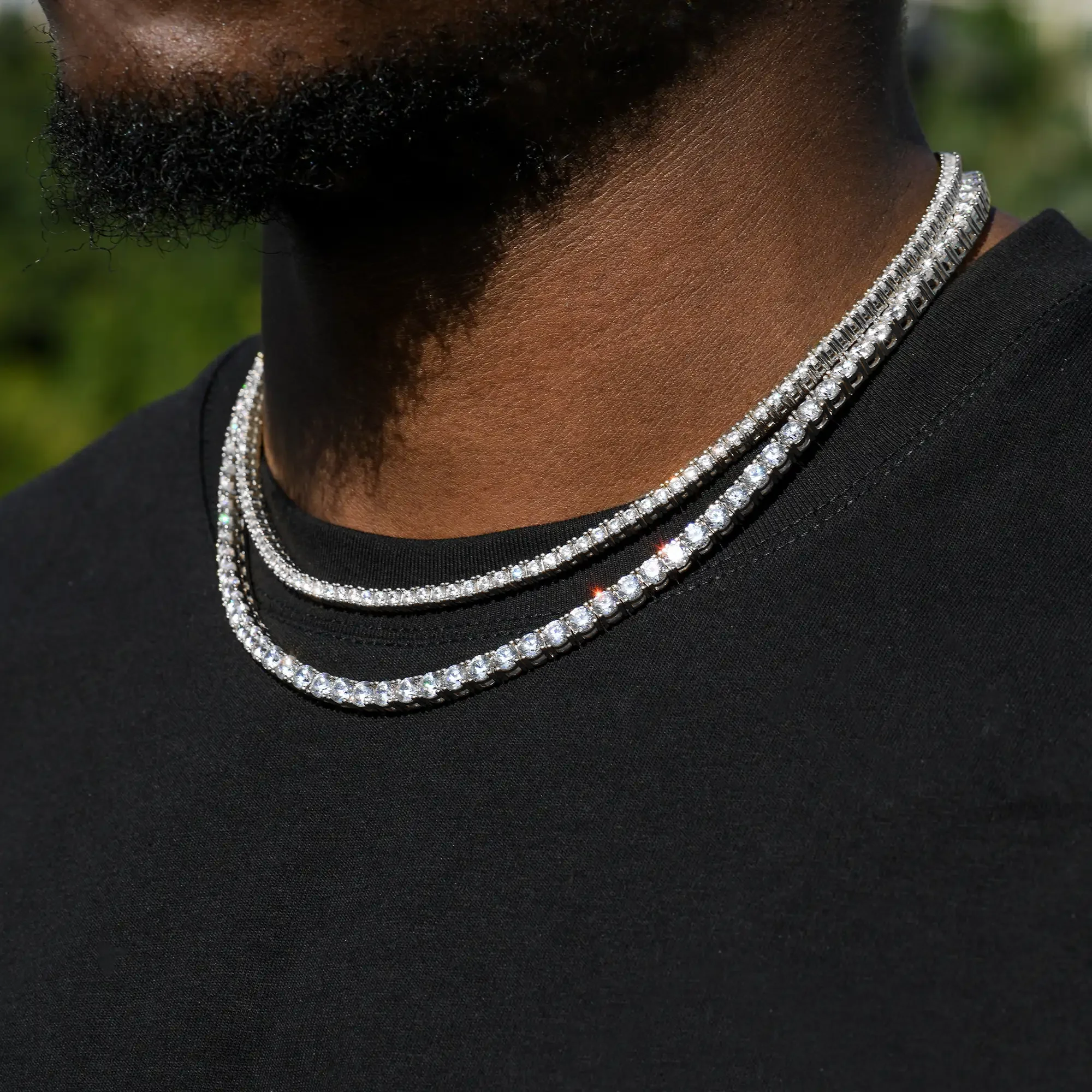 Iced Moissanite Tennis Chain - 3mm - Image 2