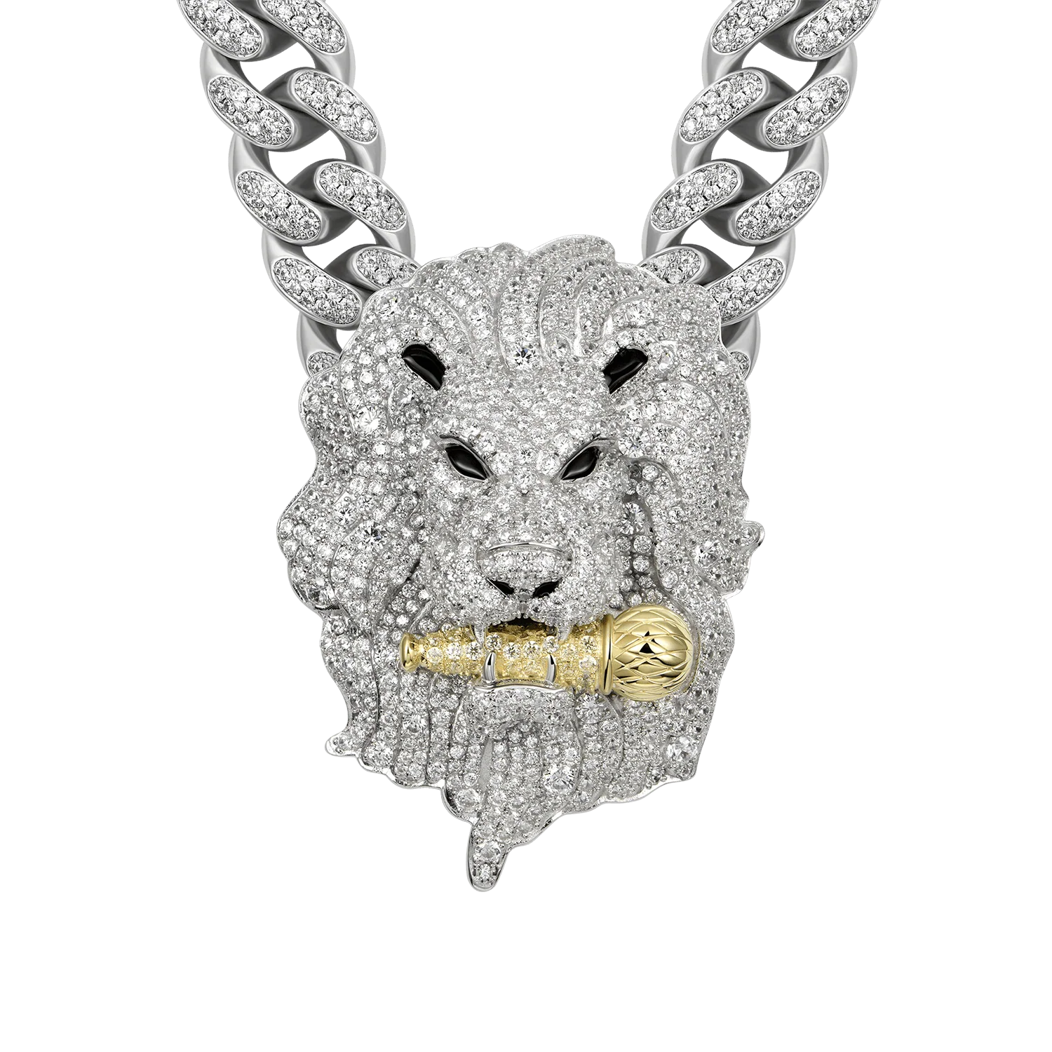Iced Roaring Lion Pendant - Image 5