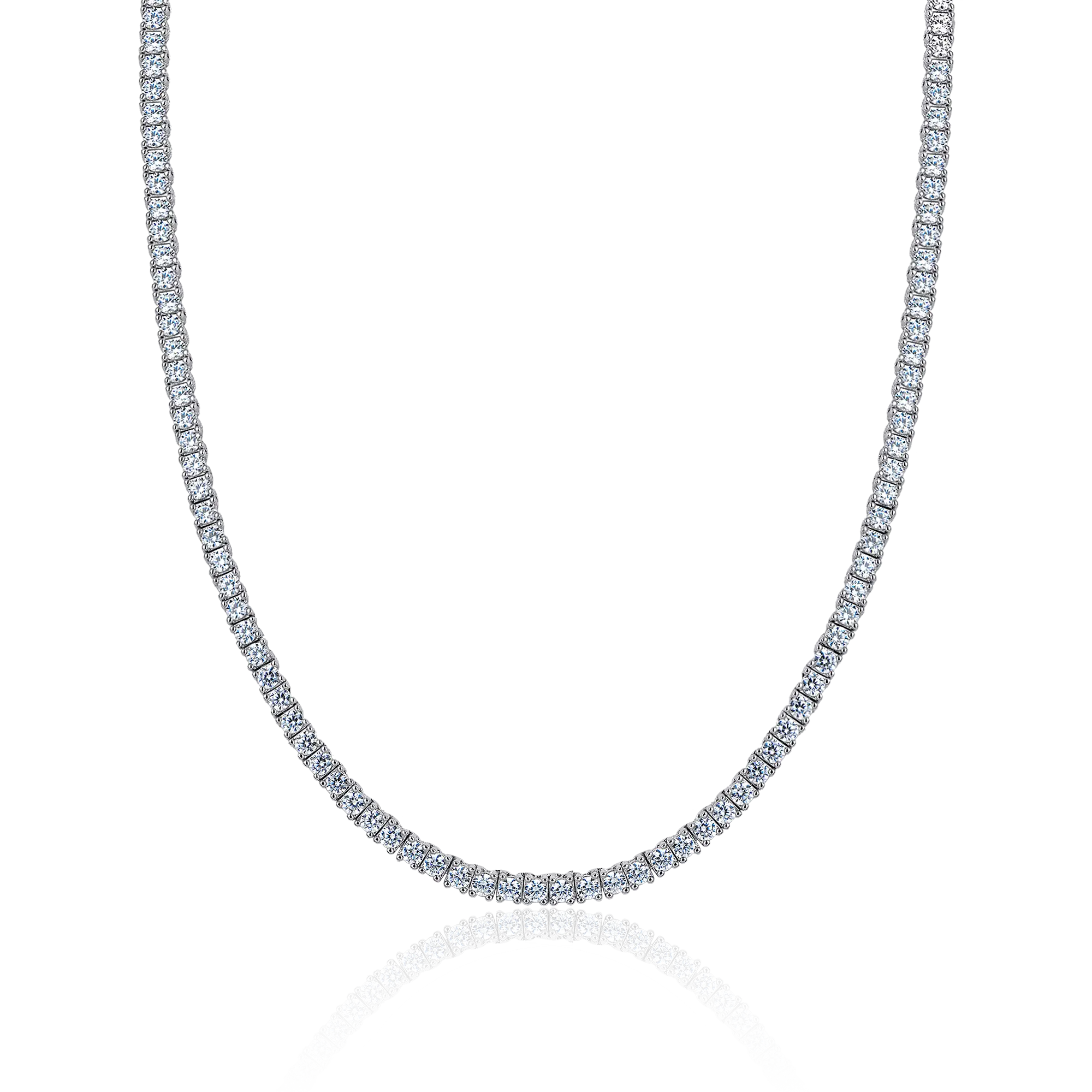 3mm Iced Tennis Chain - White Gold