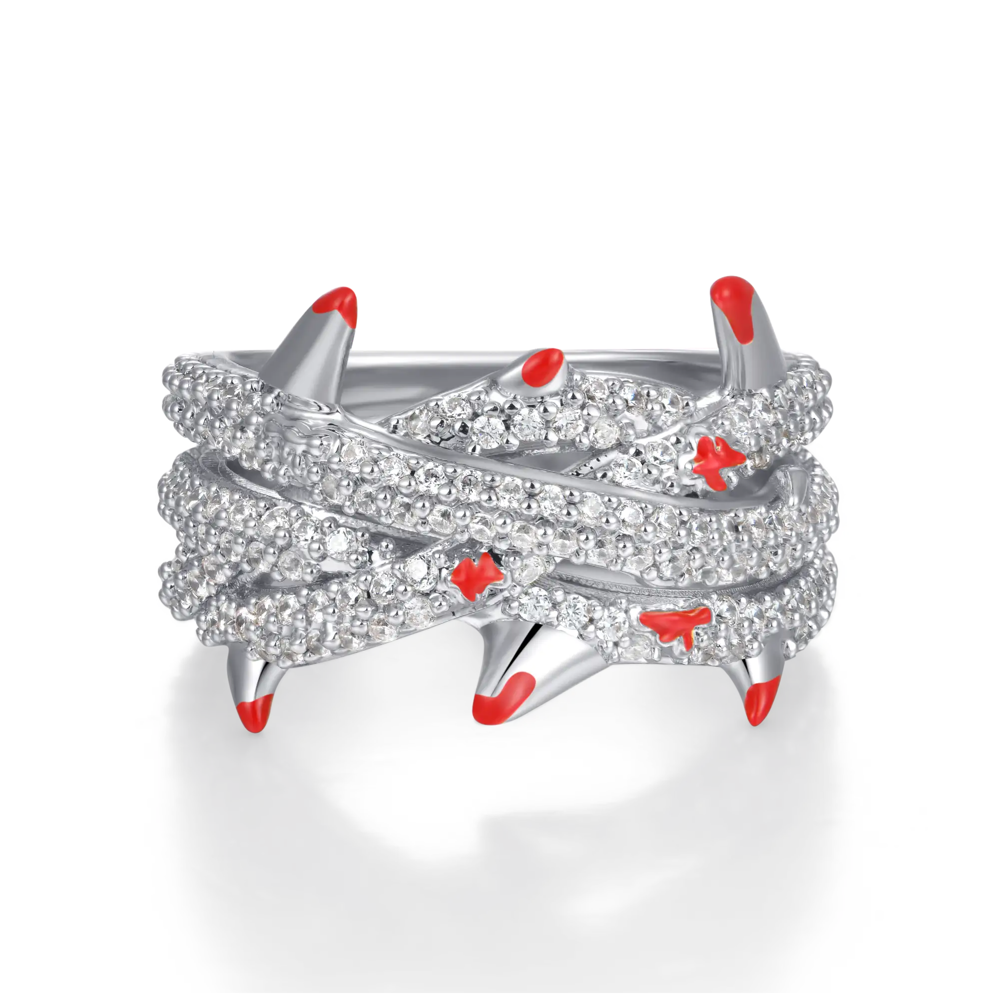 Iced Thorns Enamel Ring