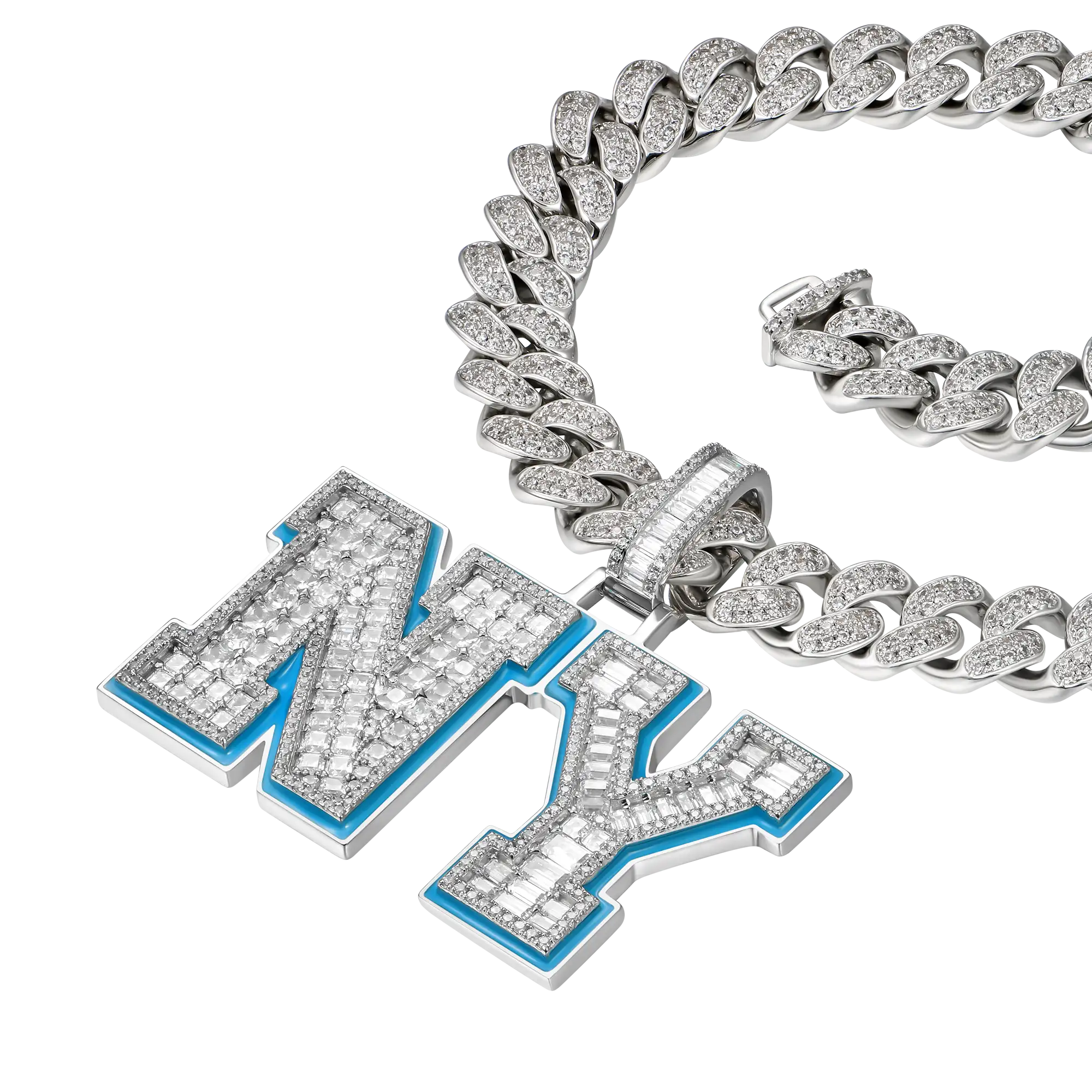 Custom Emerald Cut Moissanite University Font Letter/Number Pendant - Image 5