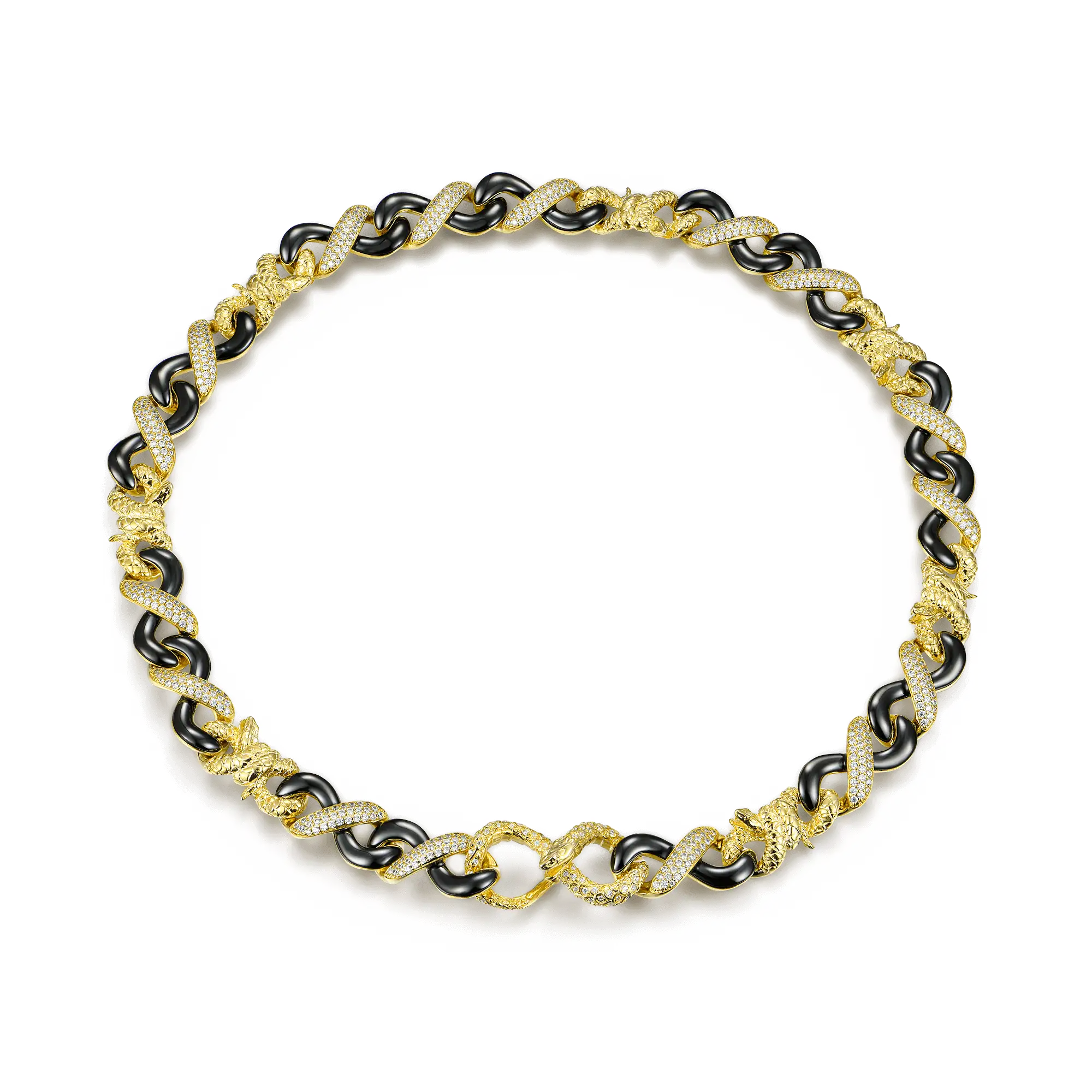 Infinity Two-tone Snake Clasp Chain - 12mm - Image 3