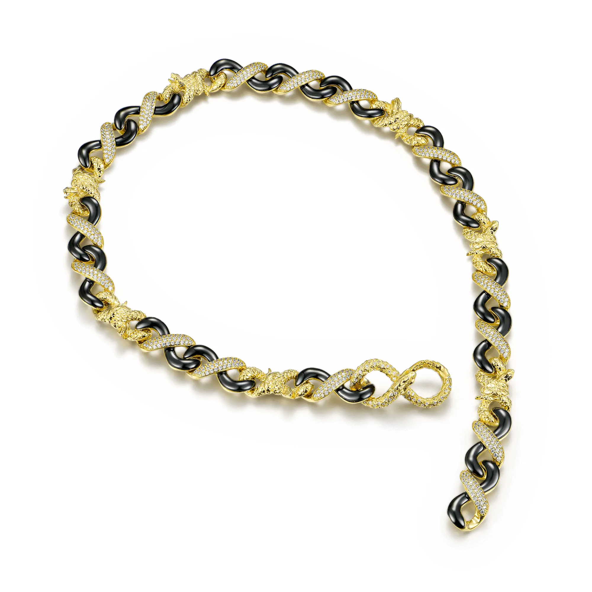 Infinity Two-tone Snake Clasp Chain - 12mm - Image 4