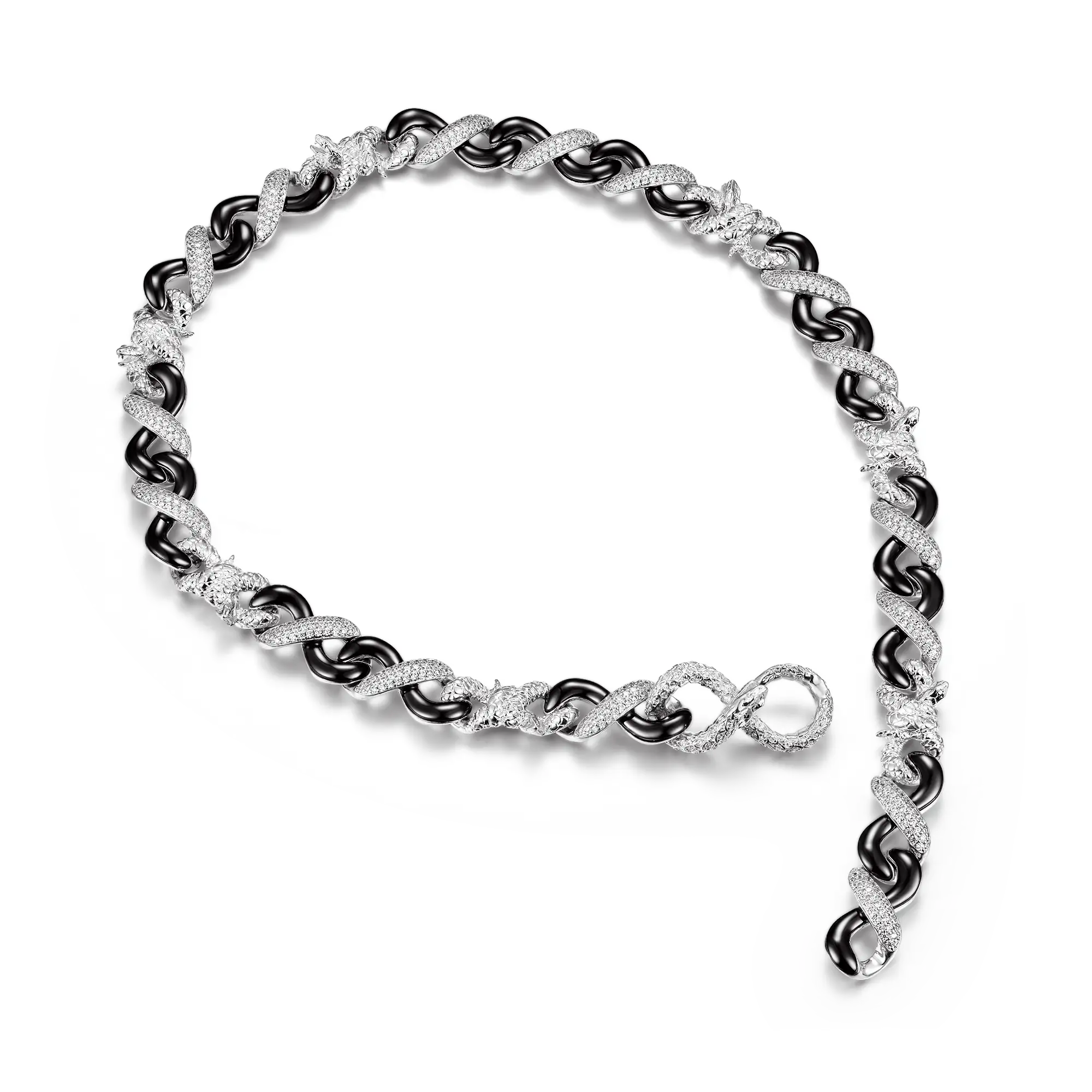 Infinity Two-tone Snake Clasp Chain - 12mm - Image 7