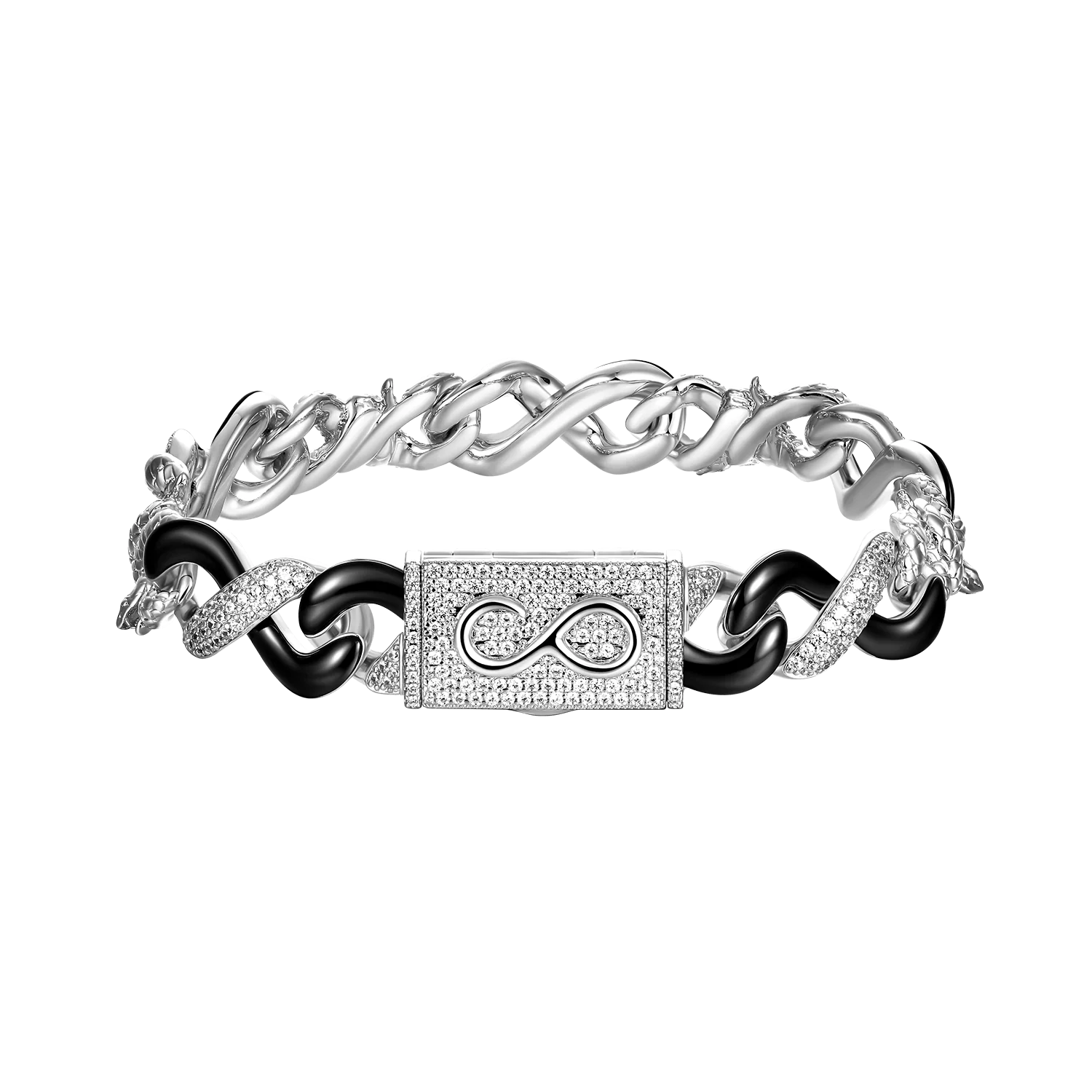 Infinity 12mm Two-tone Snake Shape Bracelet - Image 8
