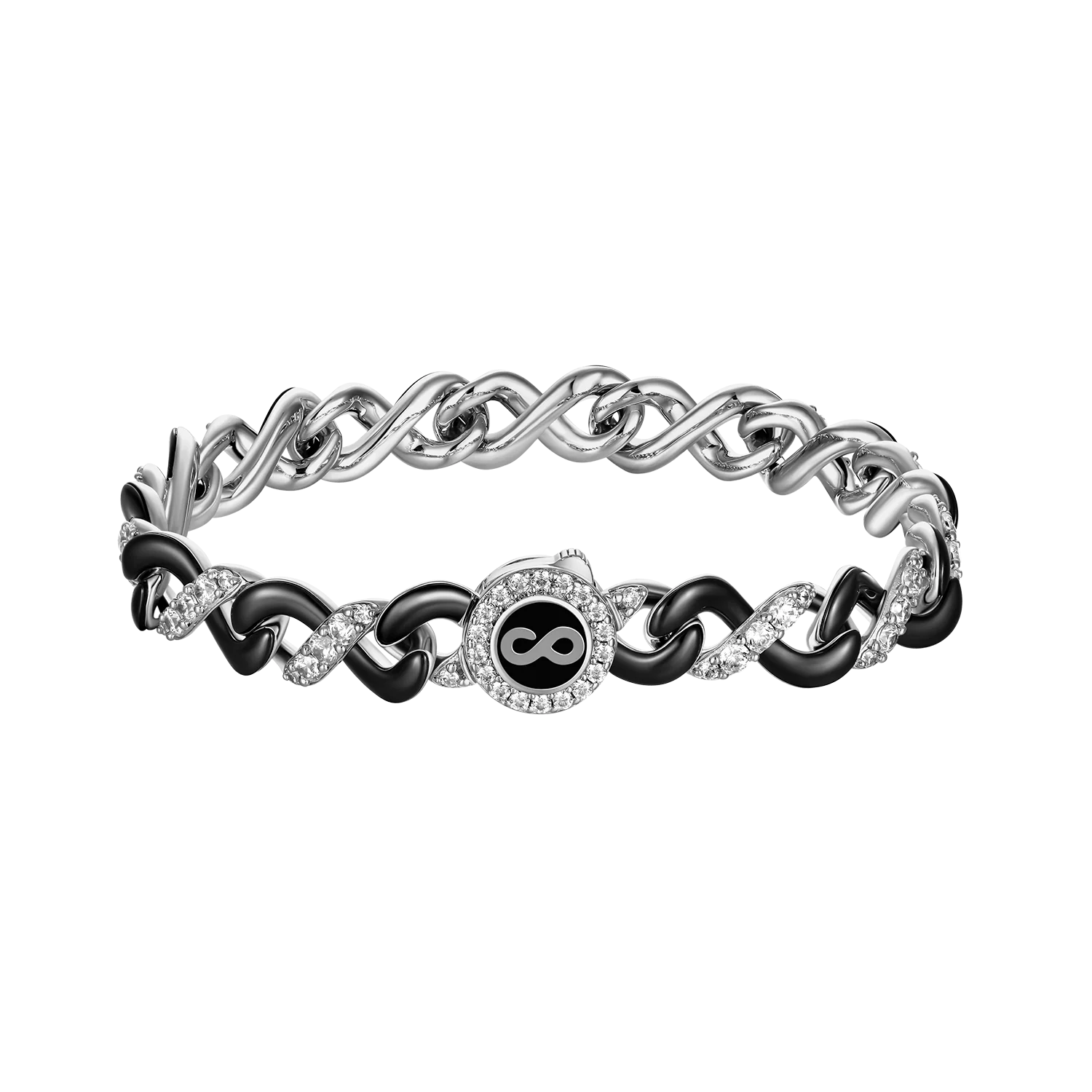 Infinity Two-tone Snake Shape Bracelet - 8mm - Image 6
