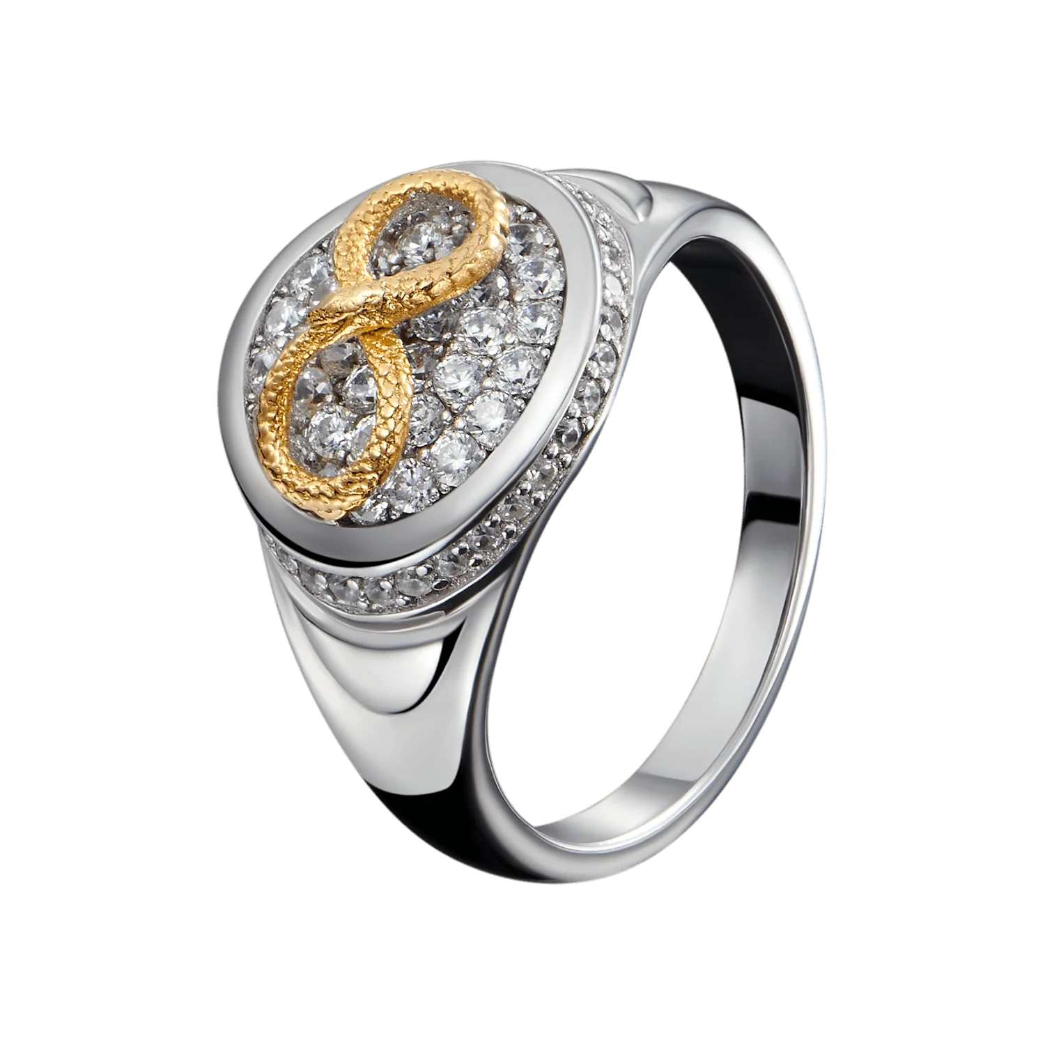 Infinity Iced Snake Signet Ring - Image 4