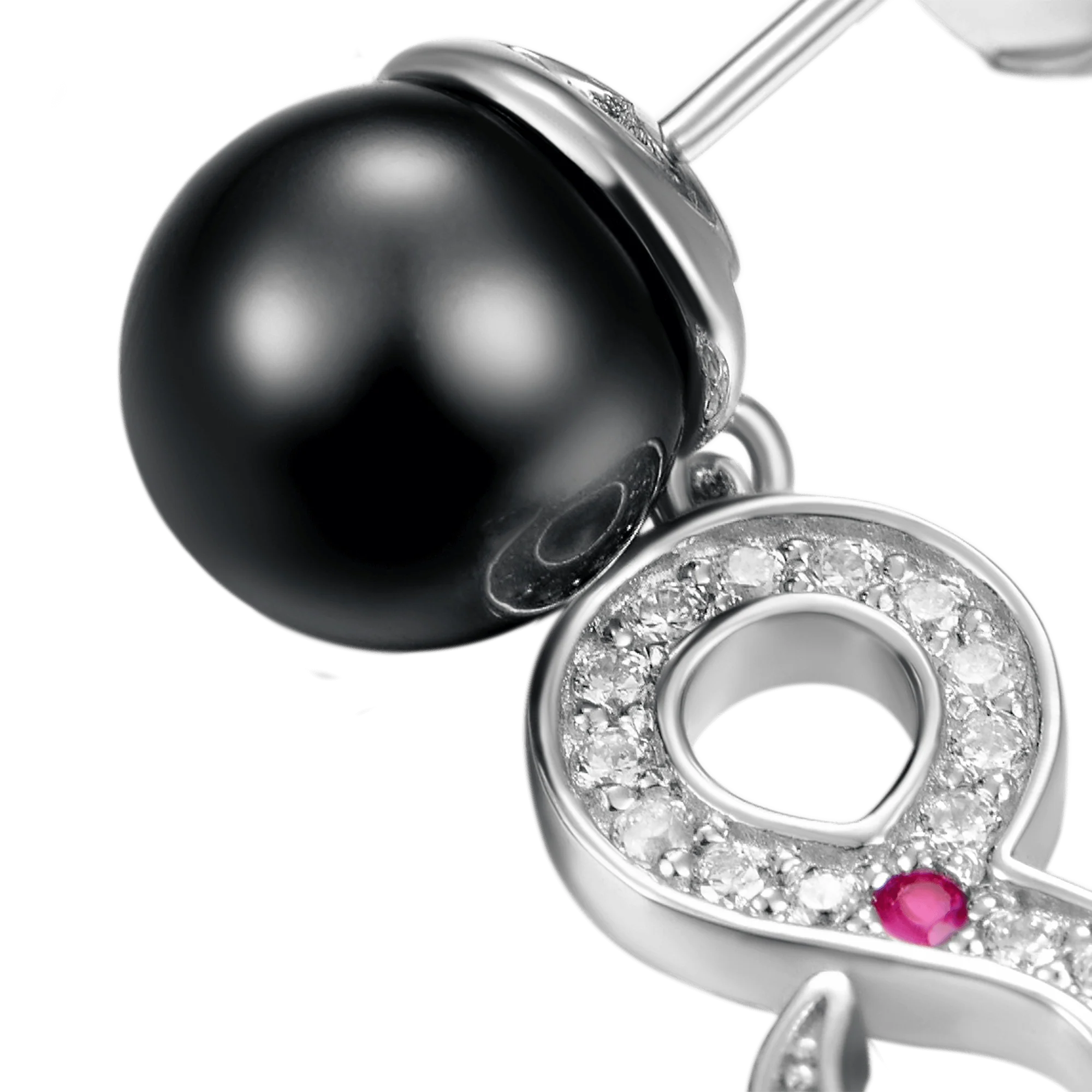 S925 Infinity Pearl Drop Earring - Image 4