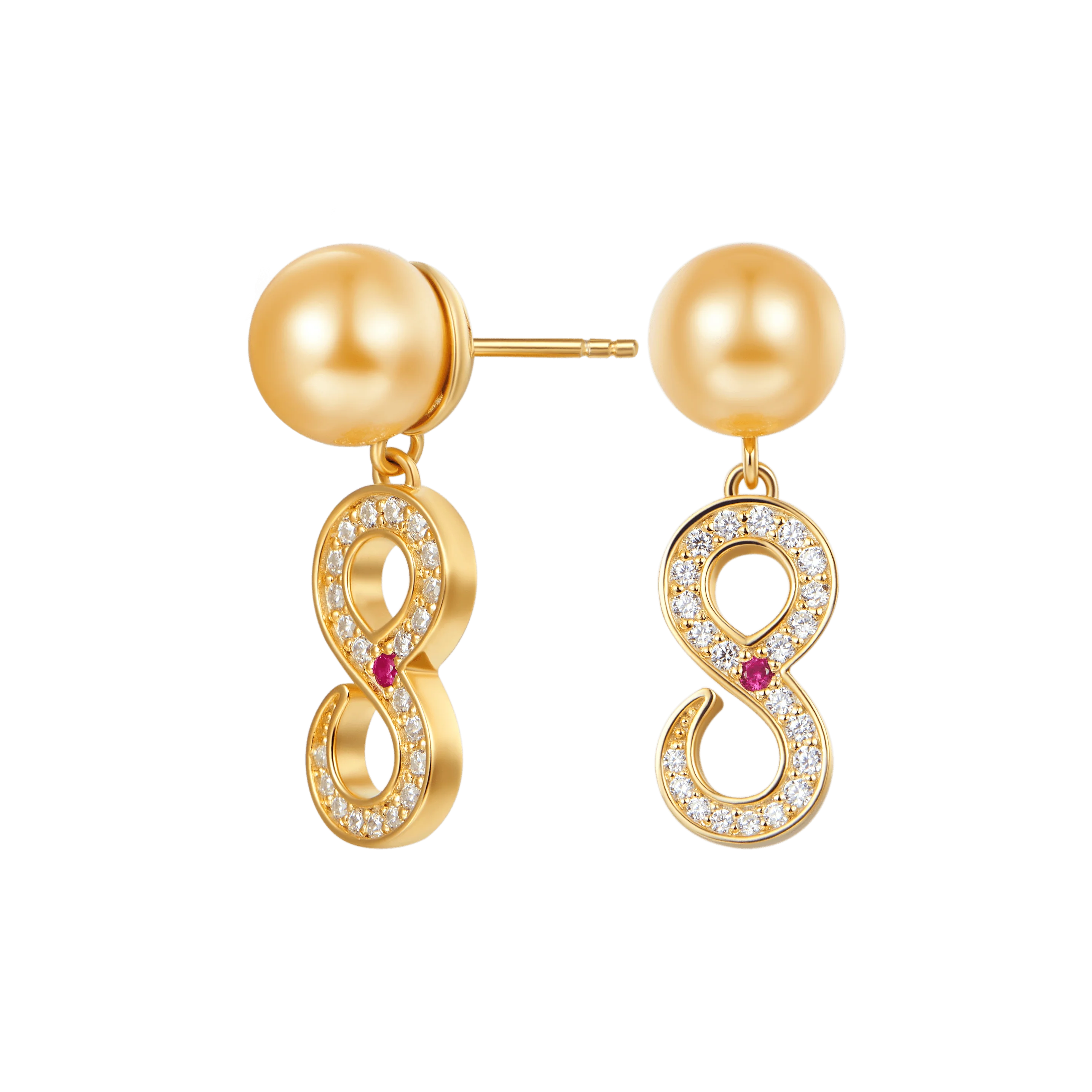 S925 Infinity Pearl Drop Earring - Image 5