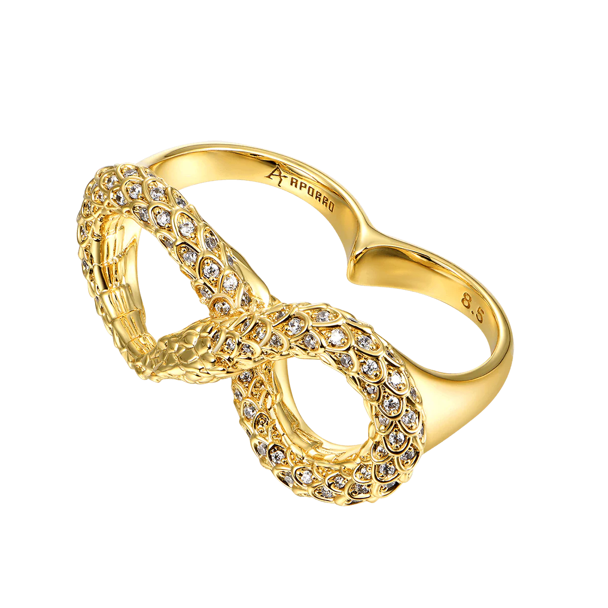 Infinity Snake Double Finger Ring - Image 4