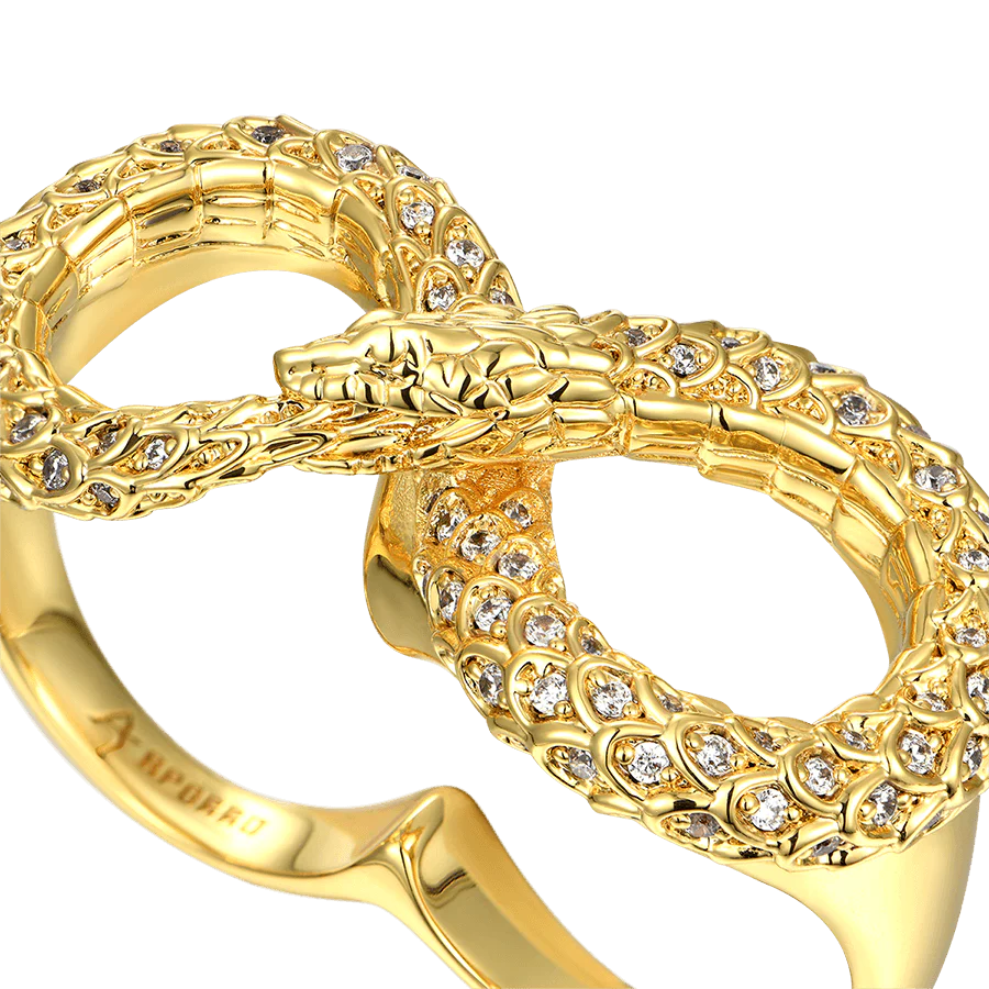 Infinity Snake Double Finger Ring - Image 5