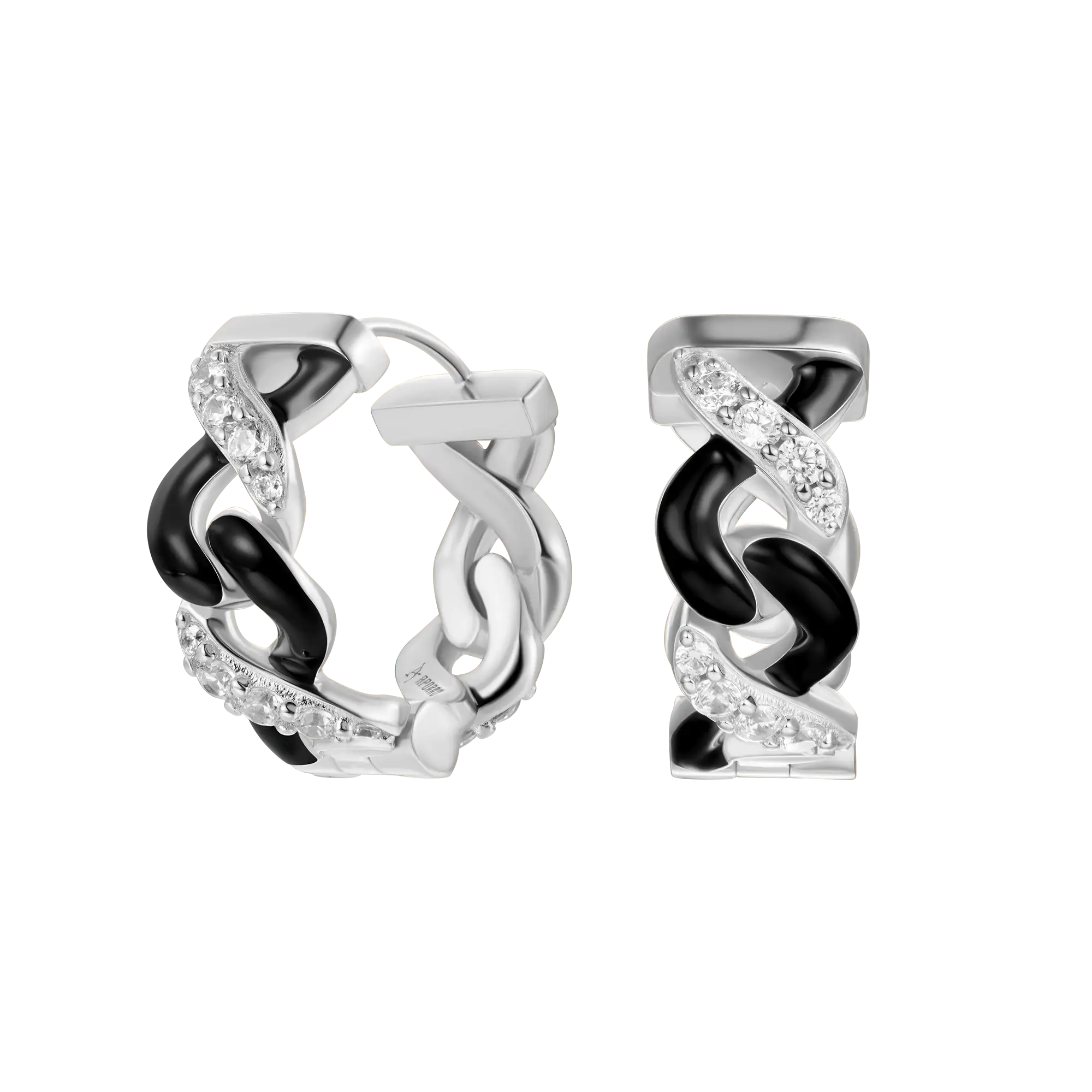 S925 Infinity Two-tone Hoop Earring - Image 6