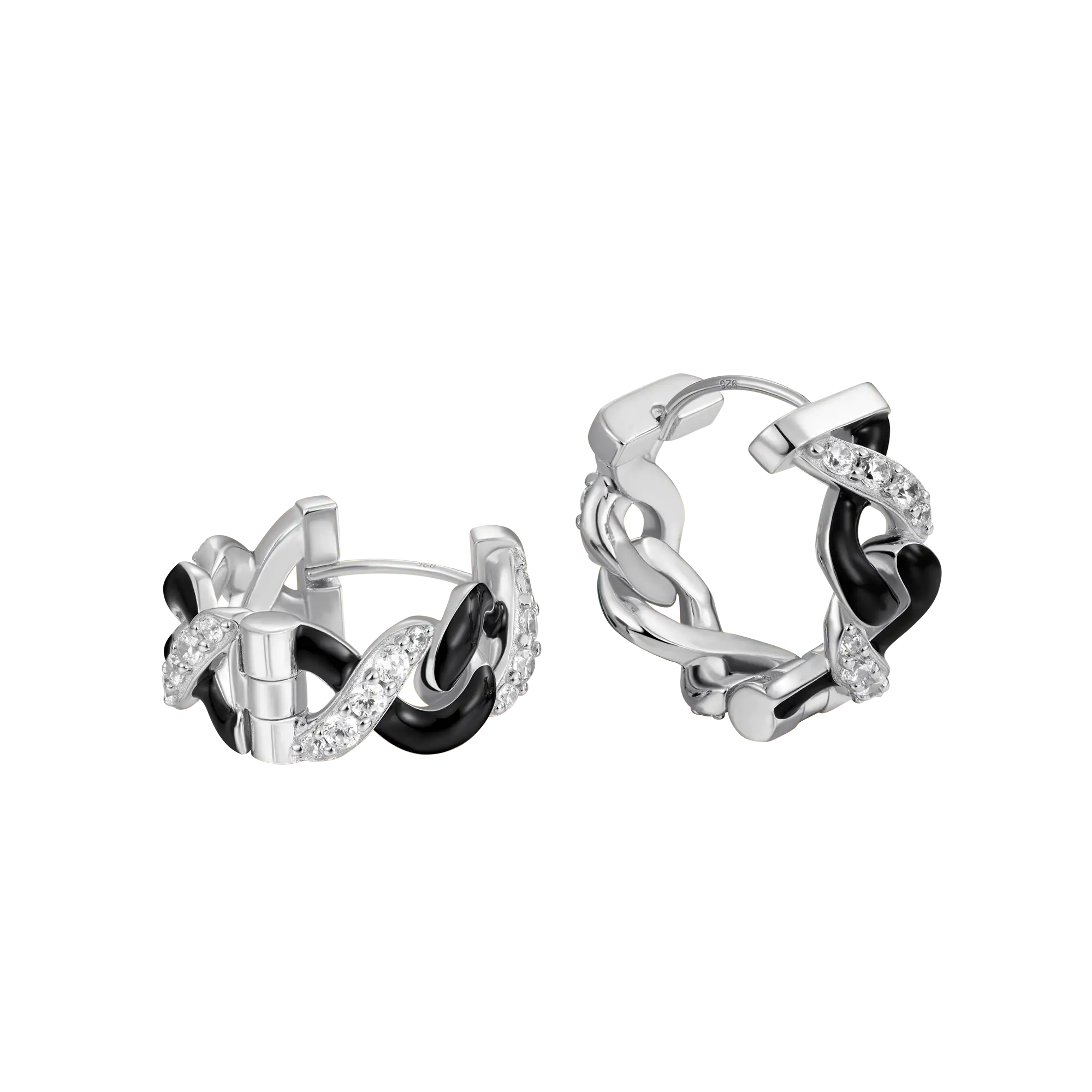 S925 Infinity Two-tone Hoop Earring - Image 7