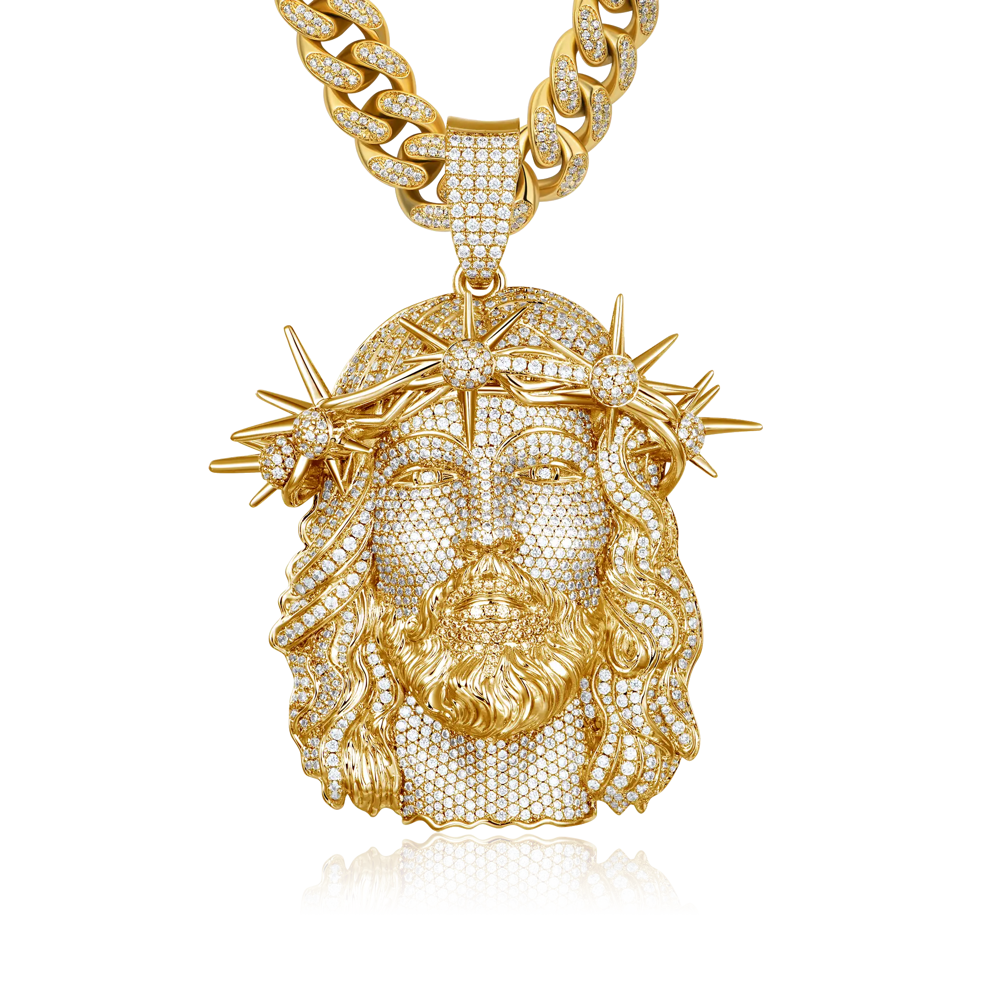 Jesus Piece Fully Iced Pendant - Large - Image 5