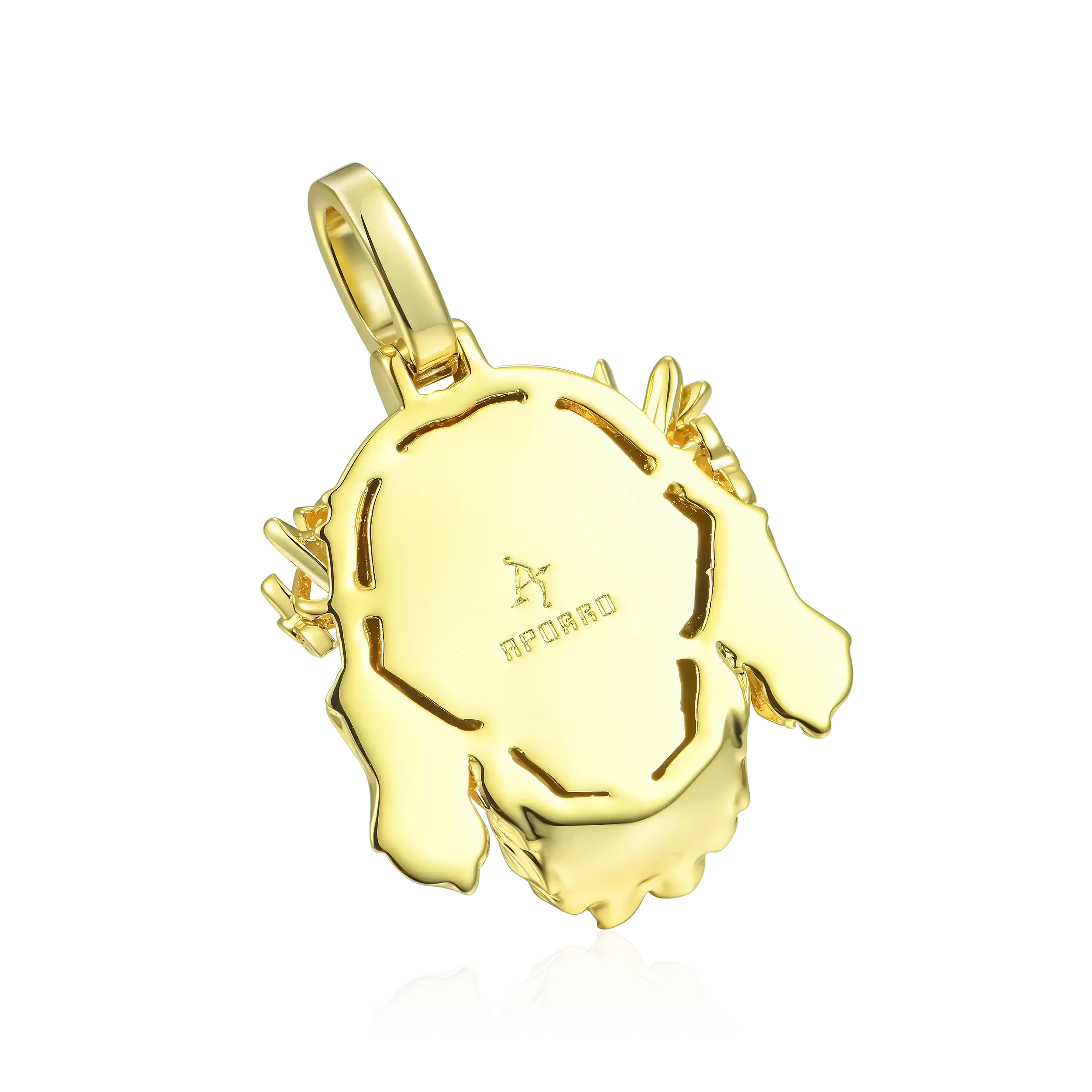 Jesus Piece Plain Gold Pendant - Micro - Image 11