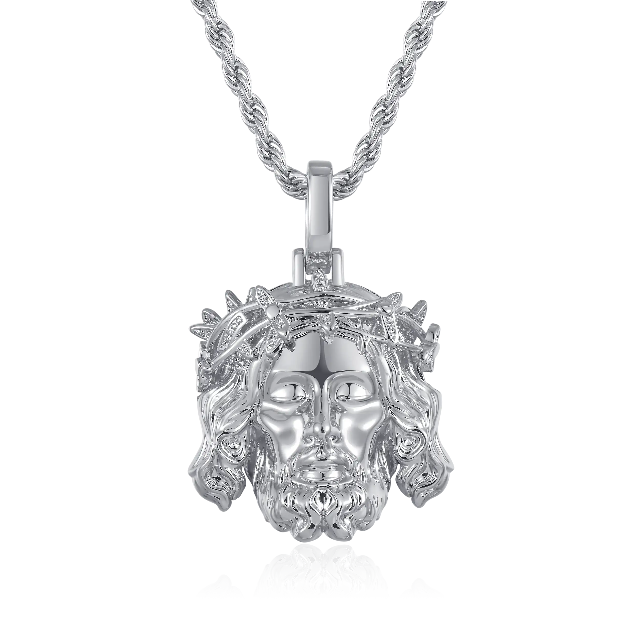Jesus Piece Plain Gold Pendant - Micro - Image 12