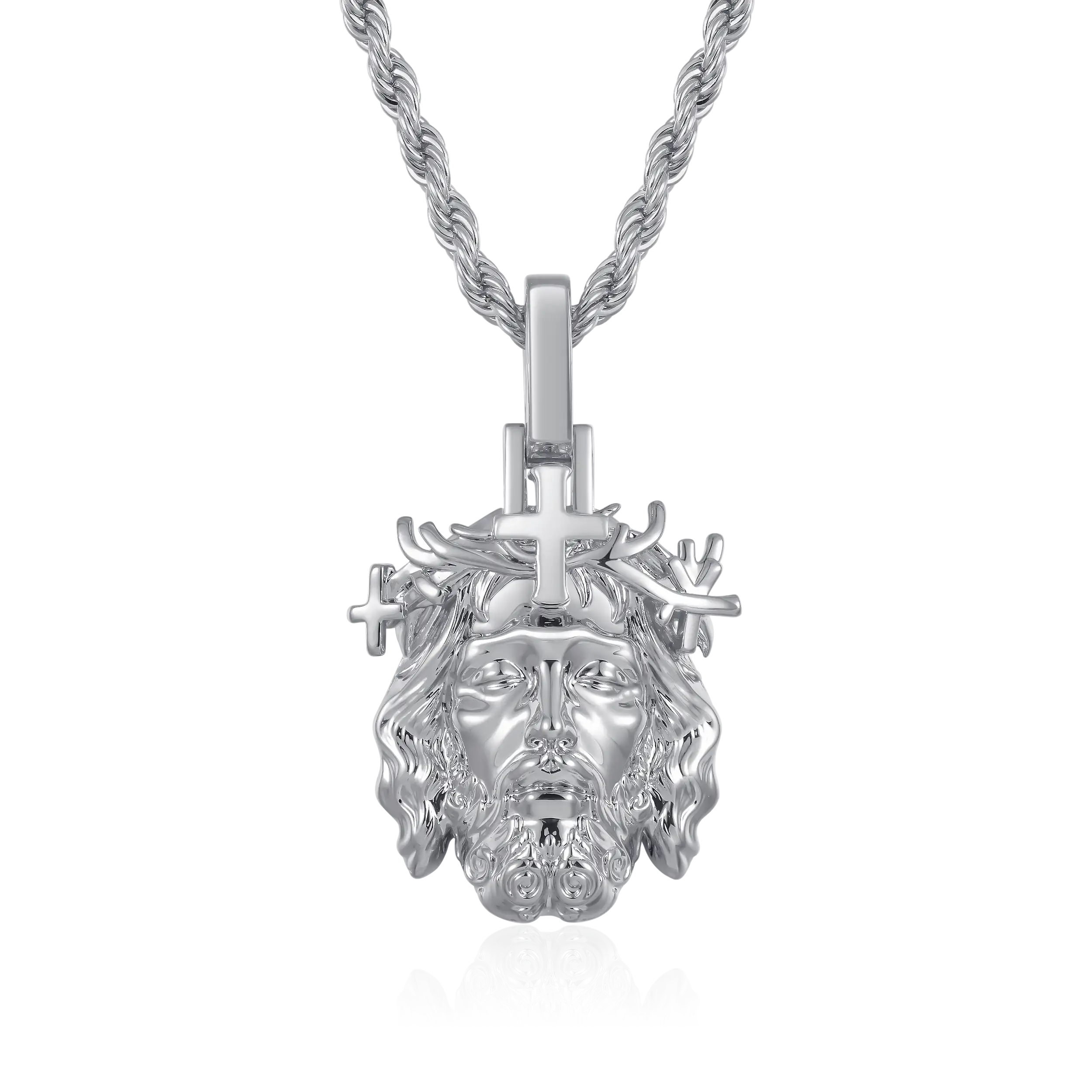 Jesus Piece Plain Gold Pendant - Micro - Image 19