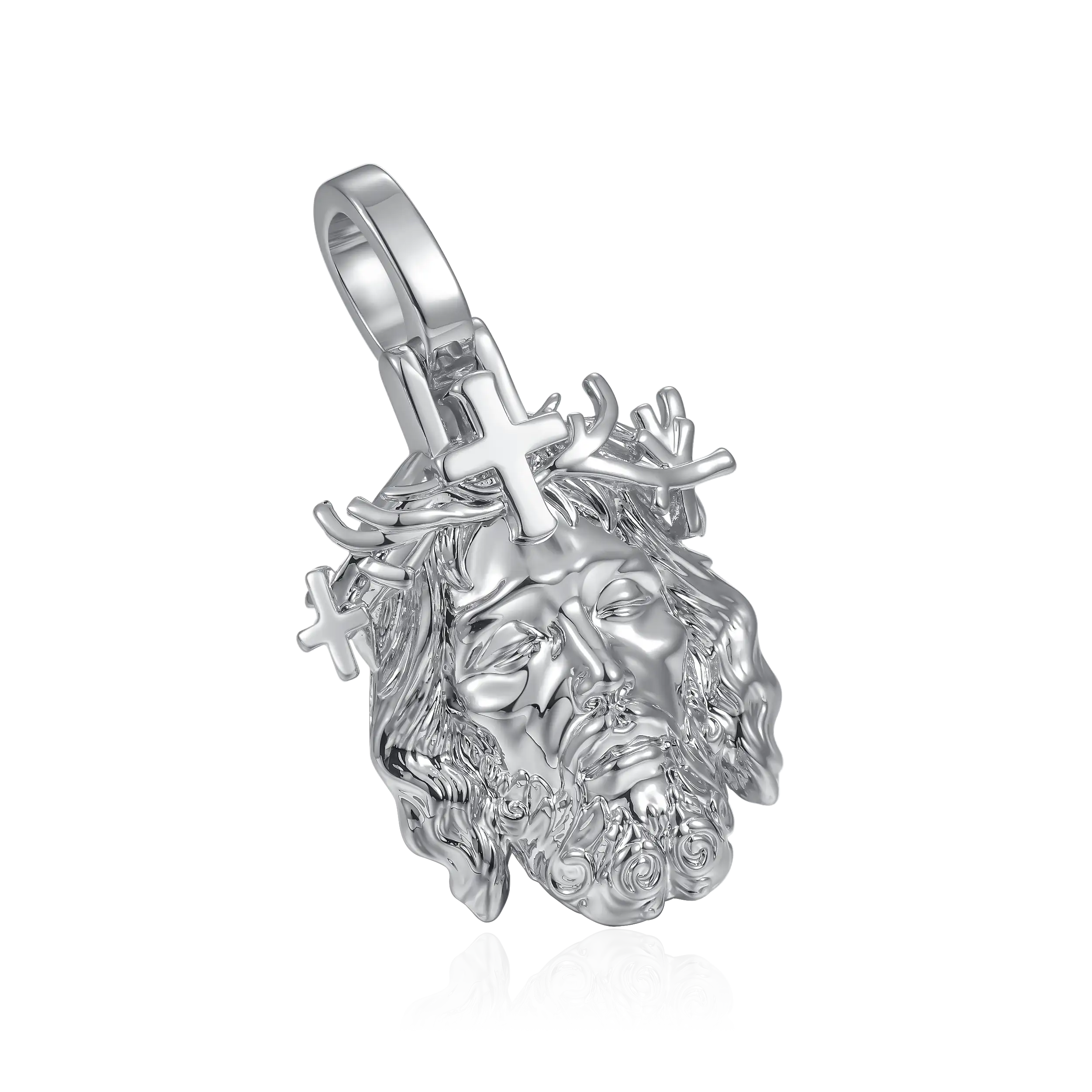 Jesus Piece Plain Gold Pendant - Micro - Image 20