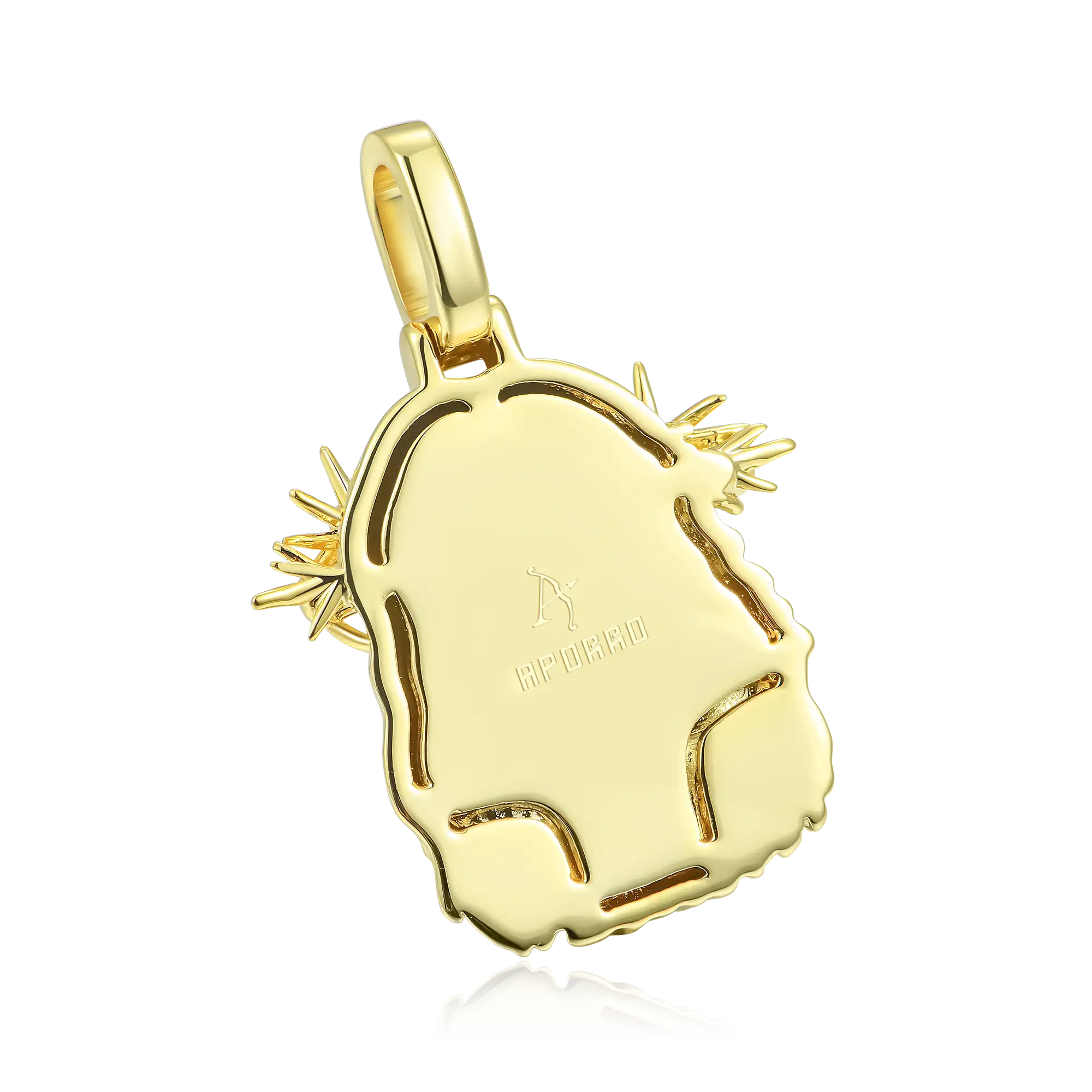 Jesus Piece Plain Gold Pendant - Micro - Image 4