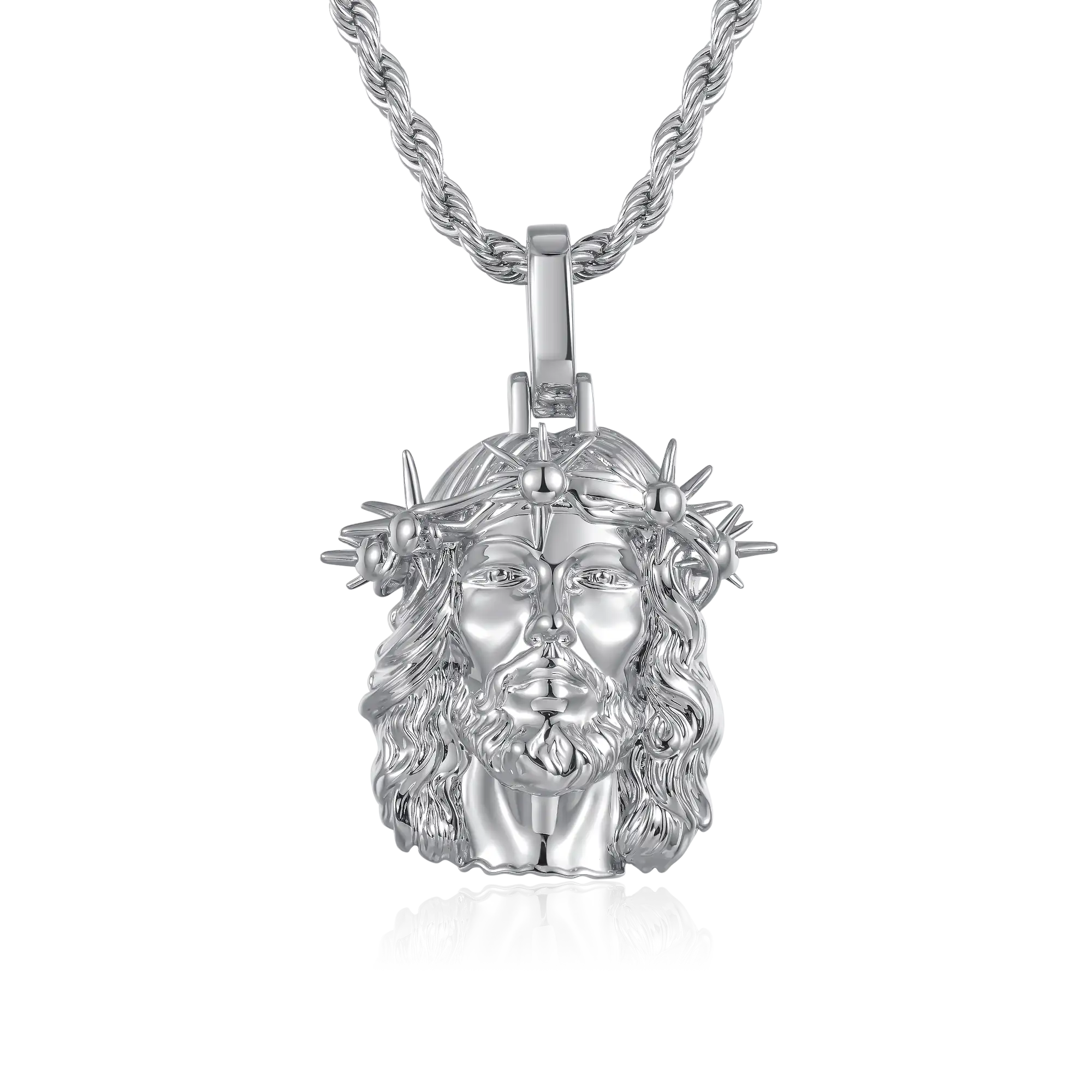 Jesus Piece Plain Gold Pendant - Micro - Image 5