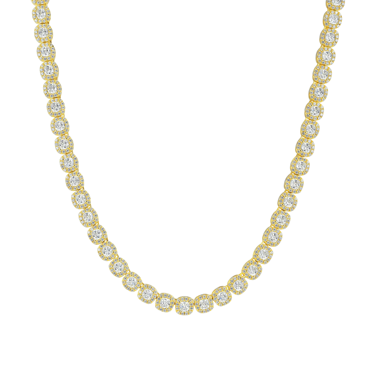 Youth Cushion-Cut Clustered Tennis Chain - 7mm - Image 6