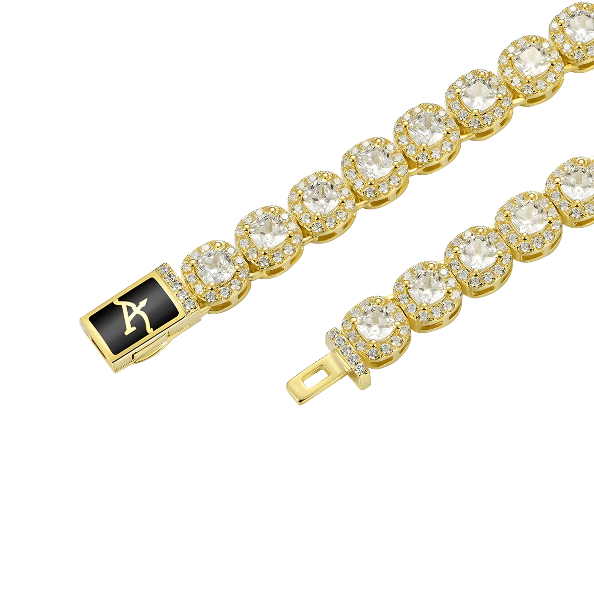 Youth Cushion-Cut Clustered Tennis Chain - 7mm - Image 9